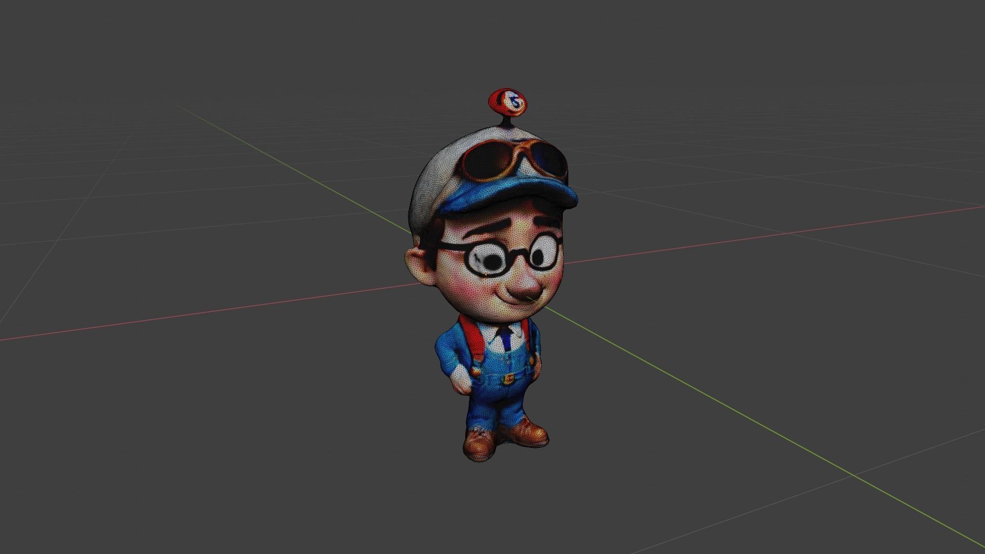 Cartoon Student Low-poly 3D model_6