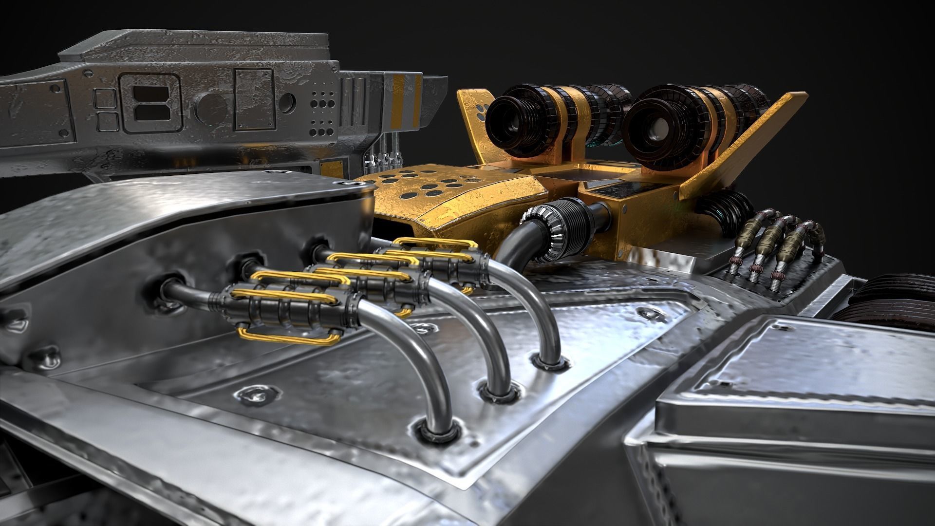 space fighter ship Free low-poly 3D model_5