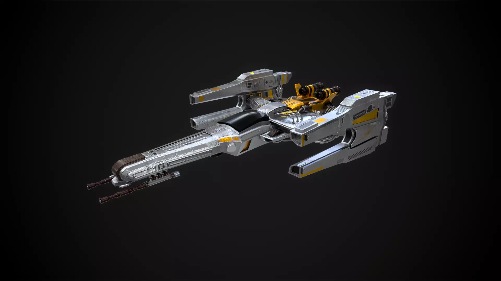 space fighter ship Free low-poly 3D model_0