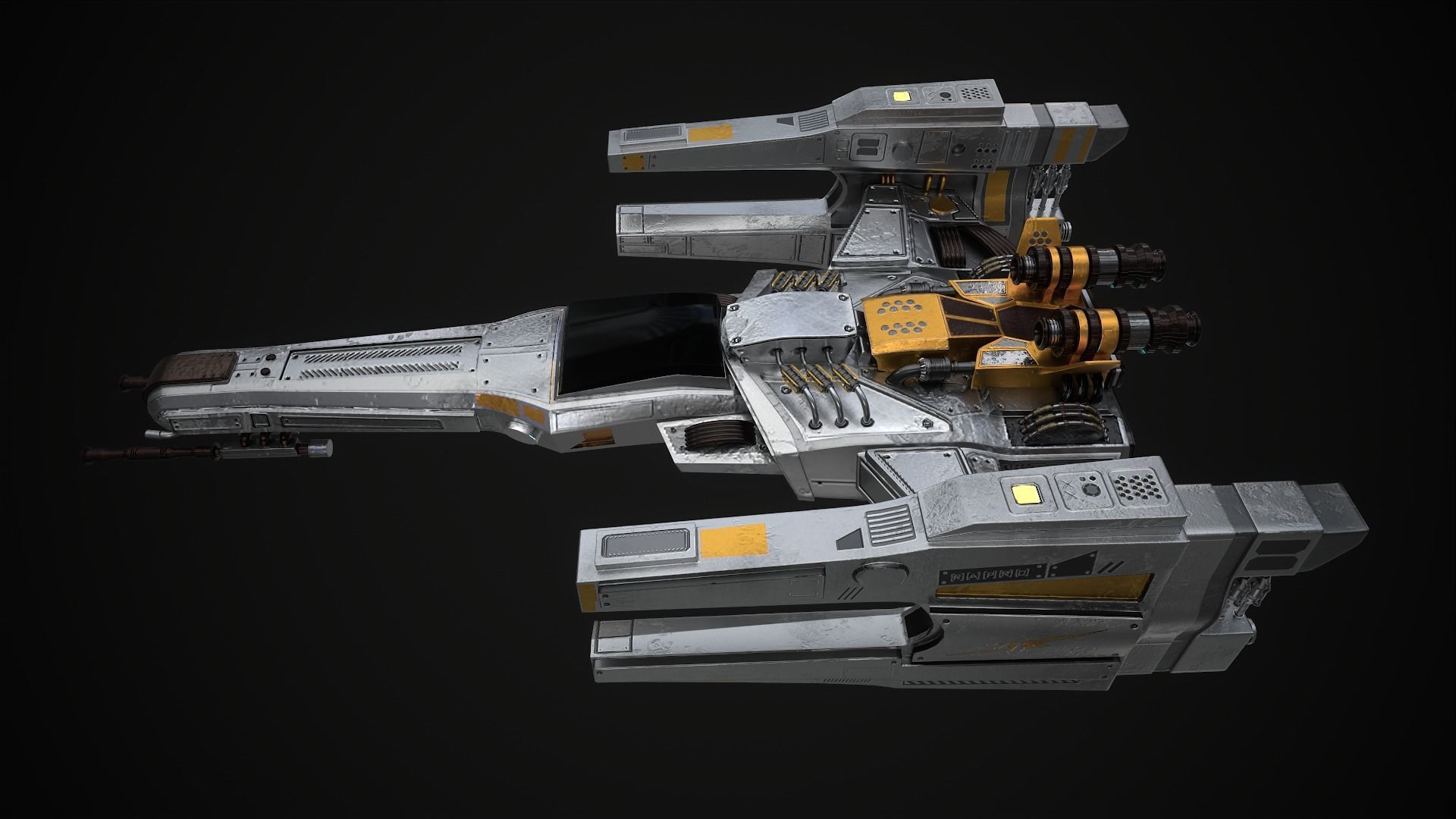 space fighter ship Free low-poly 3D model_2