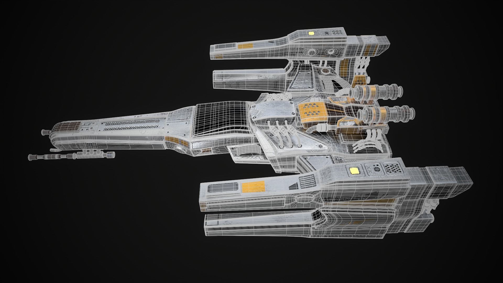 space fighter ship Free low-poly 3D model_9