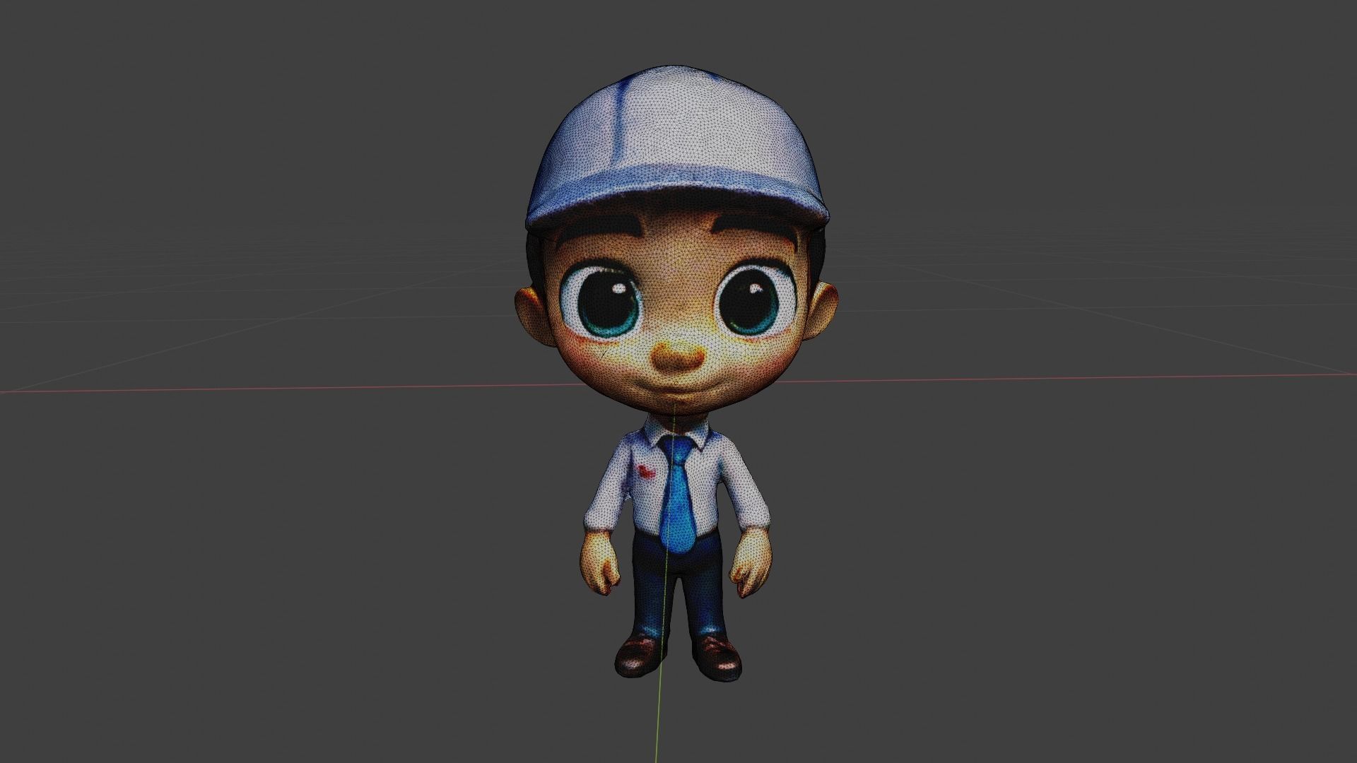 Child Businessman Low-poly 3D model_7