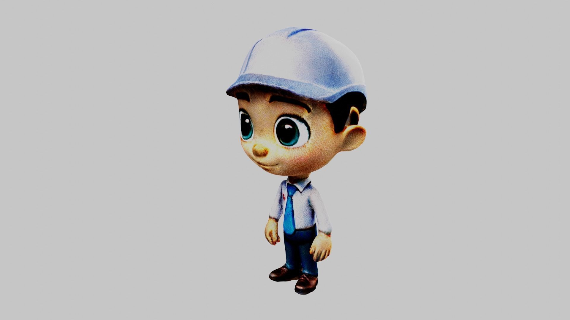 Child Businessman Low-poly 3D model_2