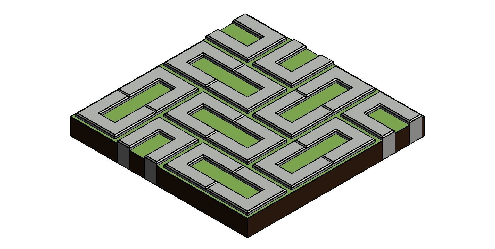Rectangular Hollow Core Paver Harringbone 3D model_3