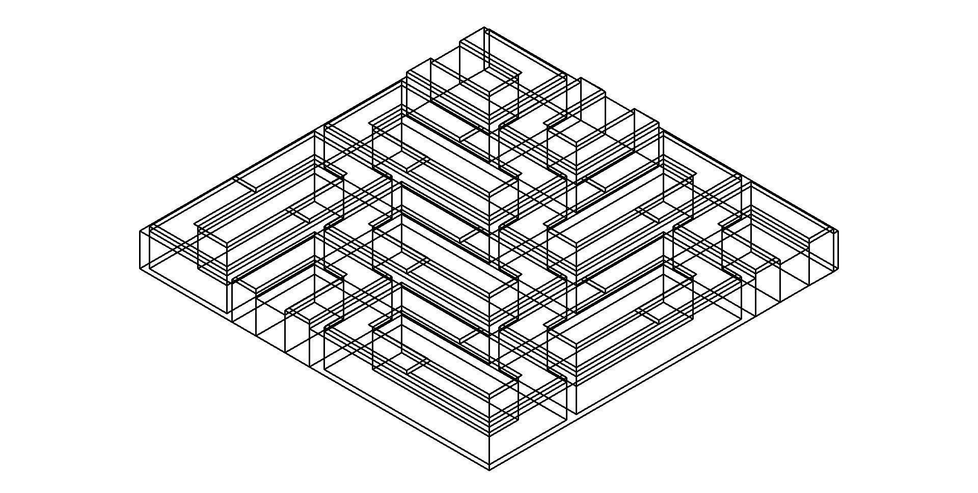Rectangular Hollow Core Paver Harringbone 3D model_5