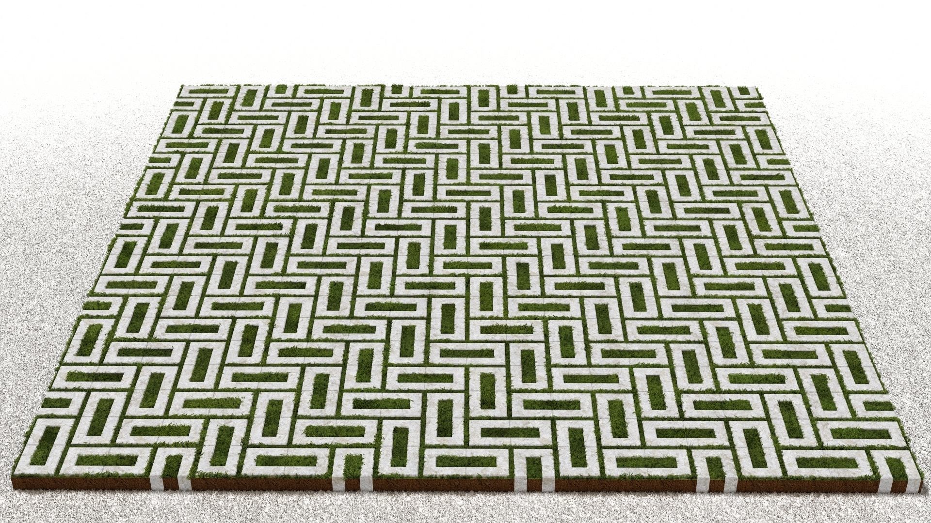 Rectangular Hollow Core Paver Harringbone 3D model_1