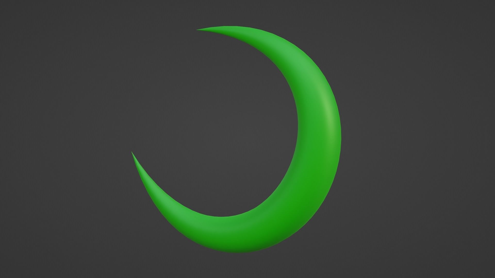 Green Crescent Moon Low-poly 3D model_5