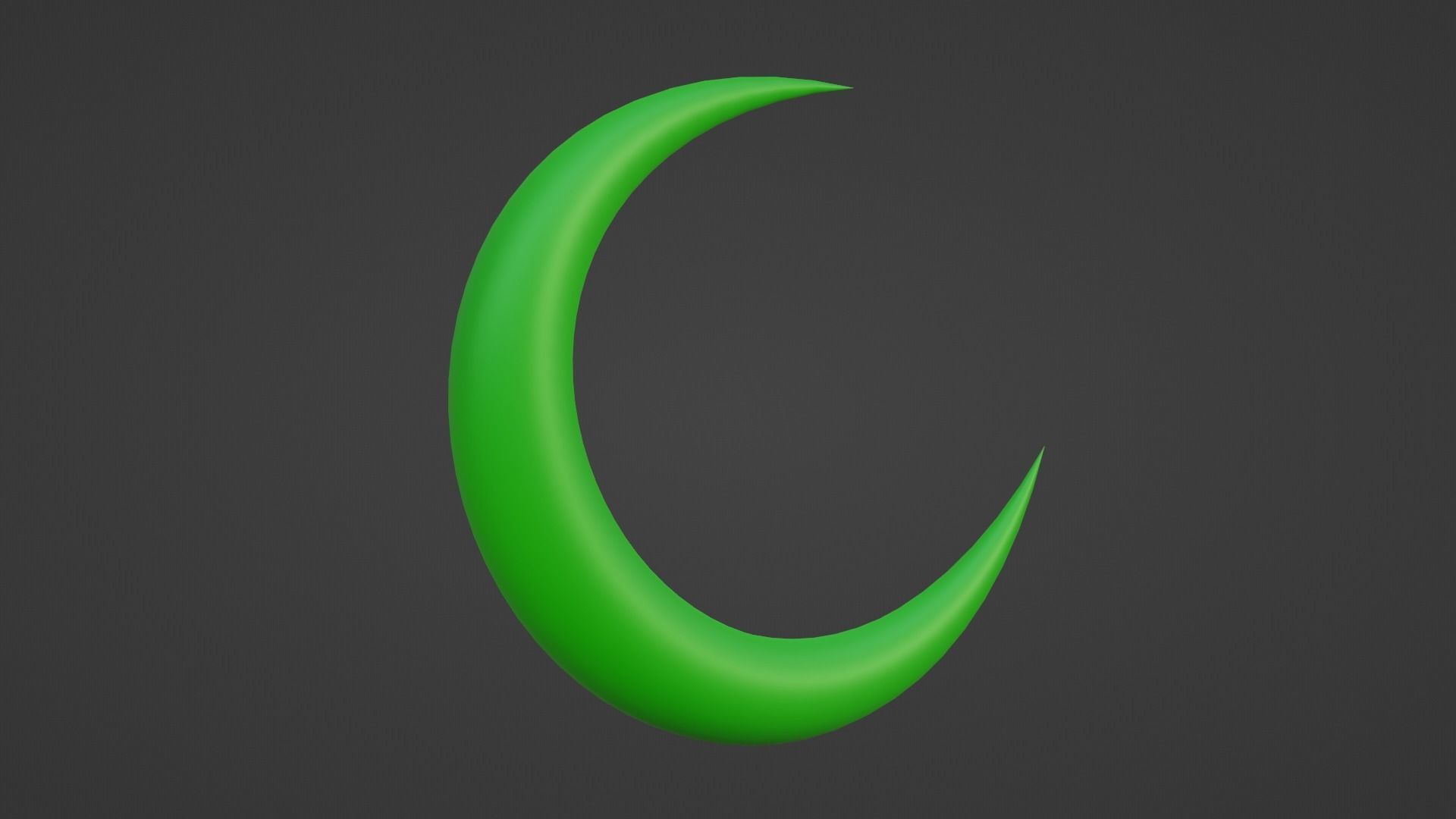 Green Crescent Moon Low-poly 3D model_1