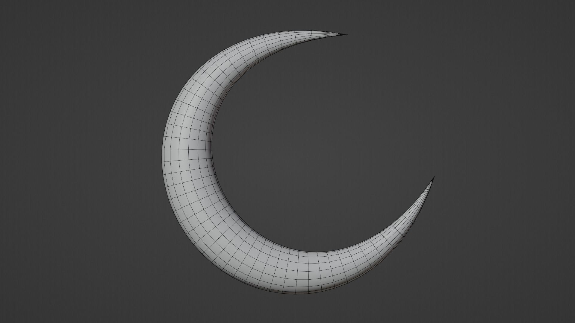 Green Crescent Moon Low-poly 3D model_13