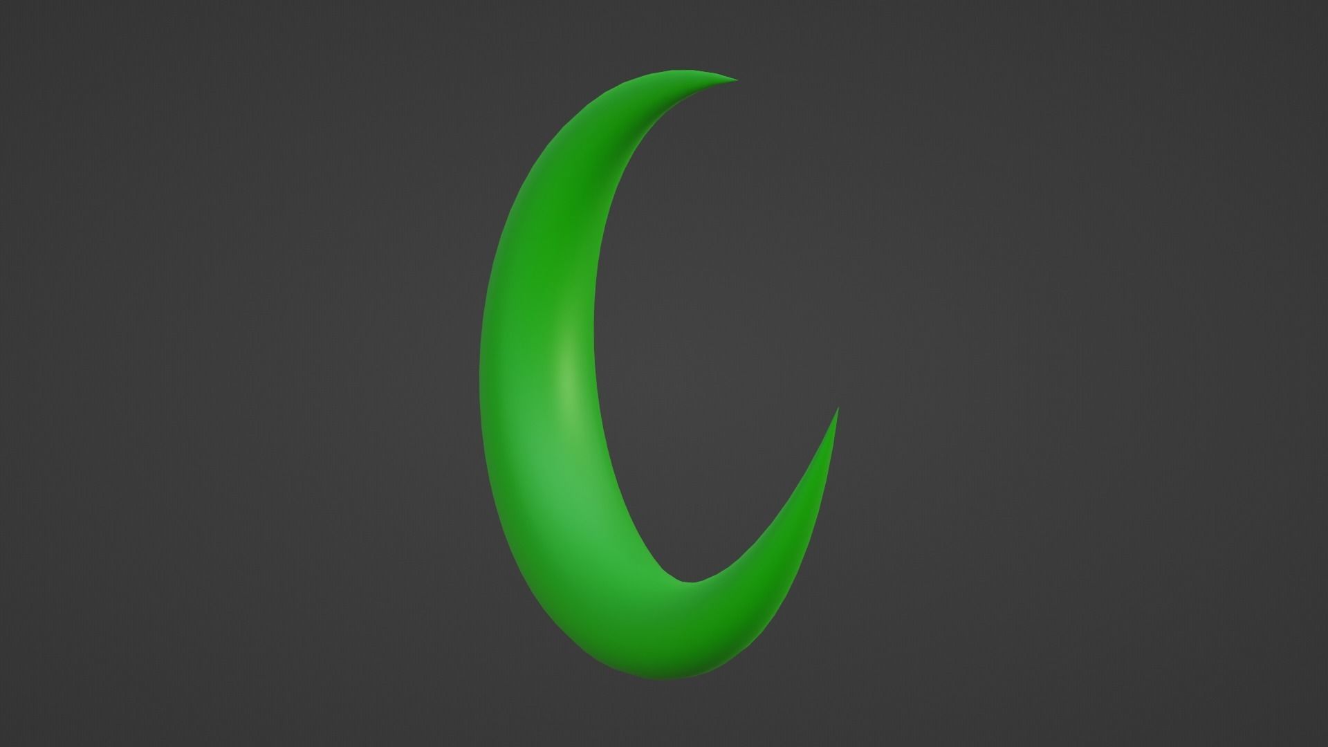 Green Crescent Moon Low-poly 3D model_10