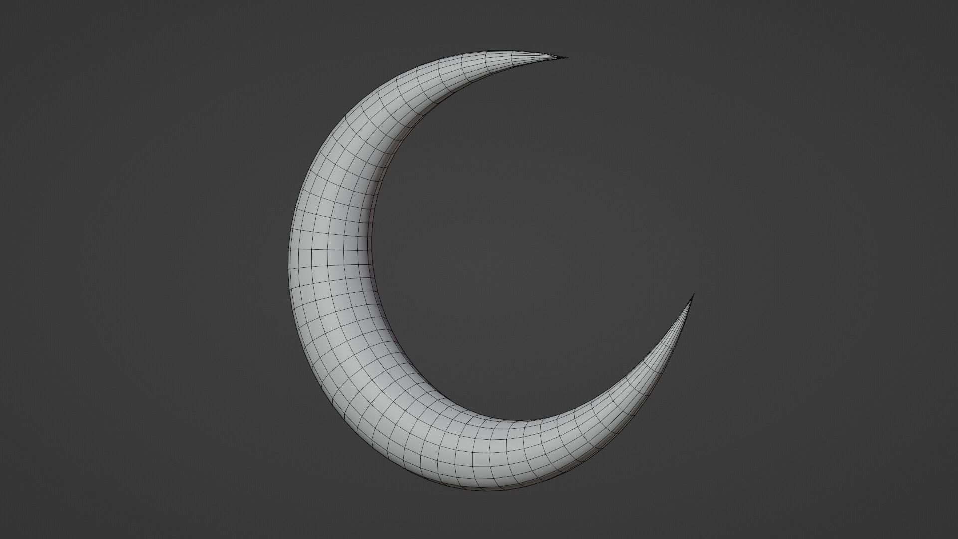 Green Crescent Moon Low-poly 3D model_12