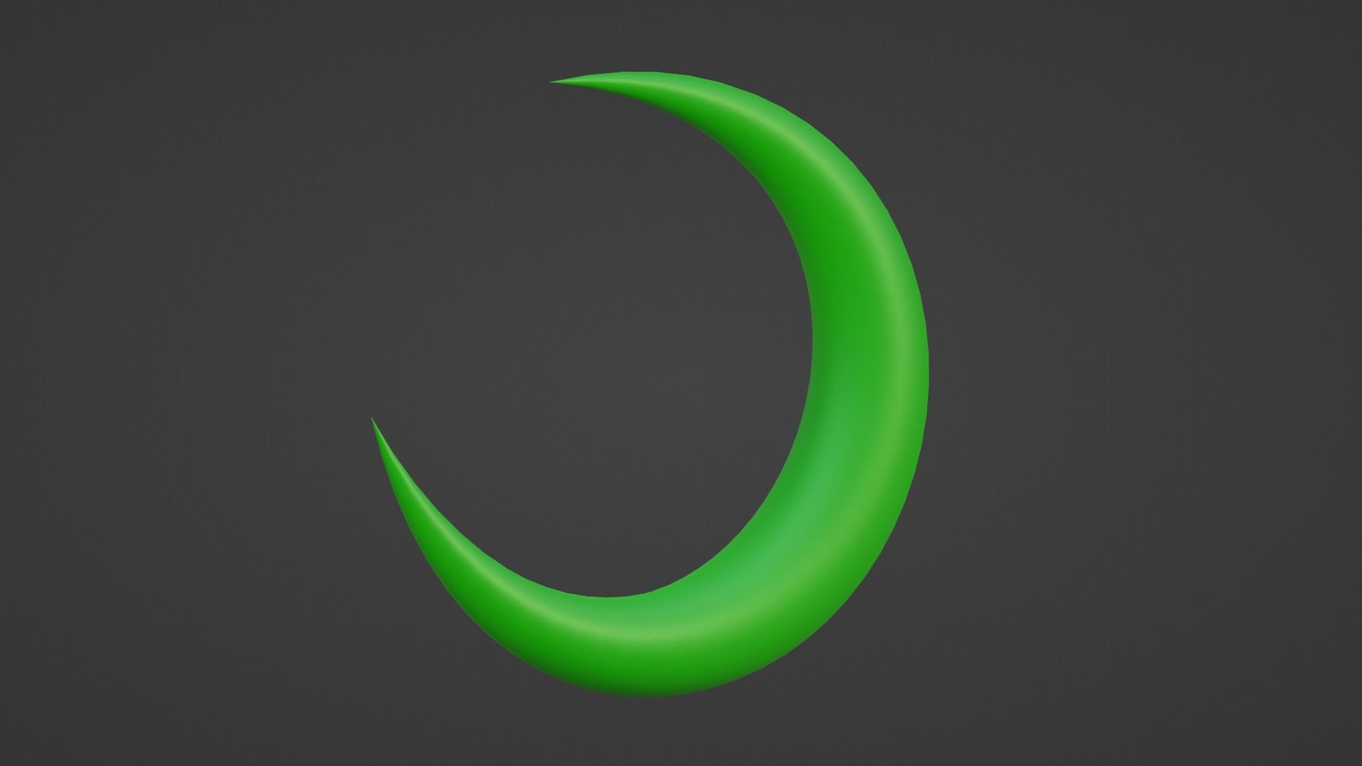 Green Crescent Moon Low-poly 3D model_7