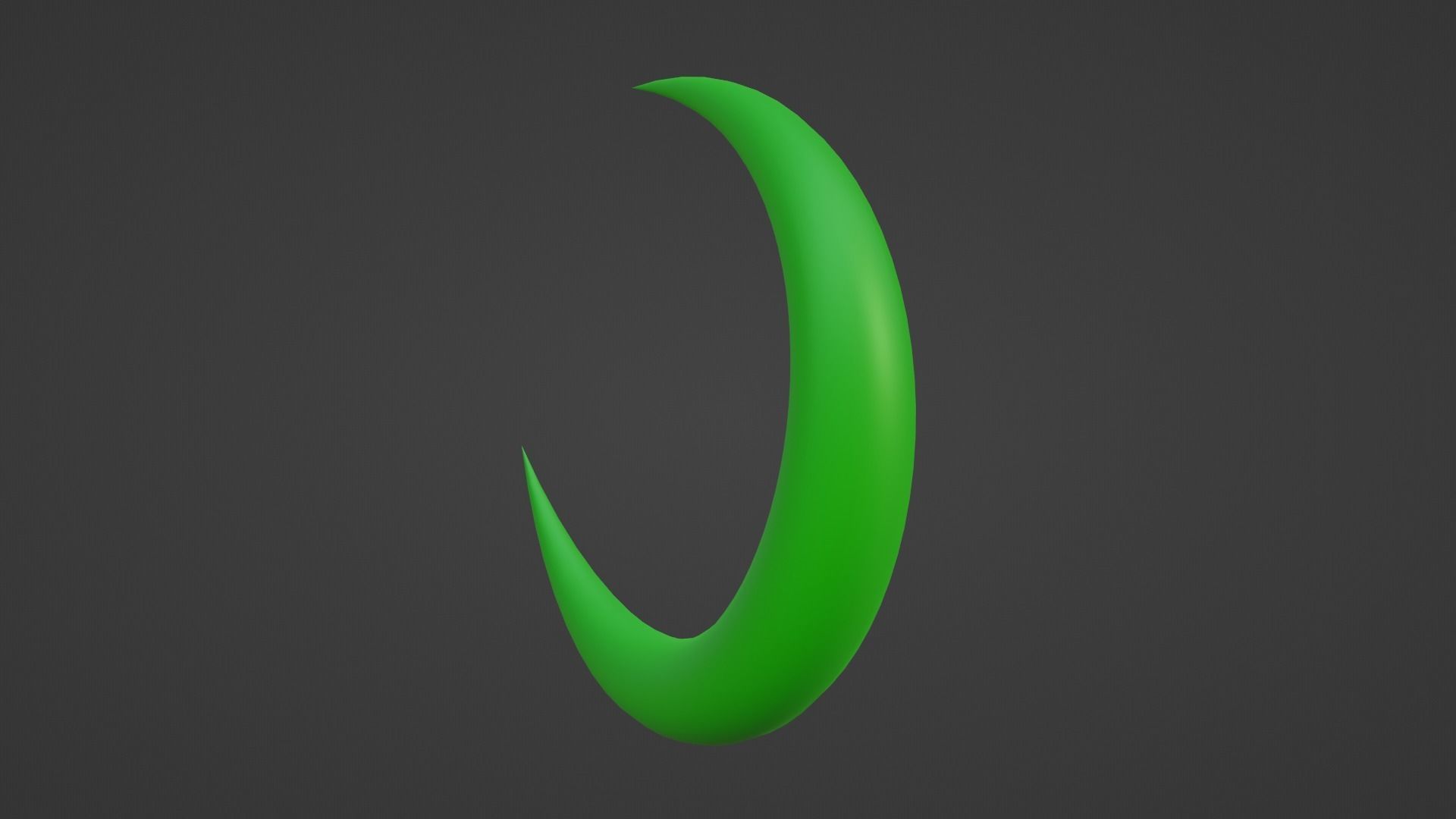Green Crescent Moon Low-poly 3D model_4