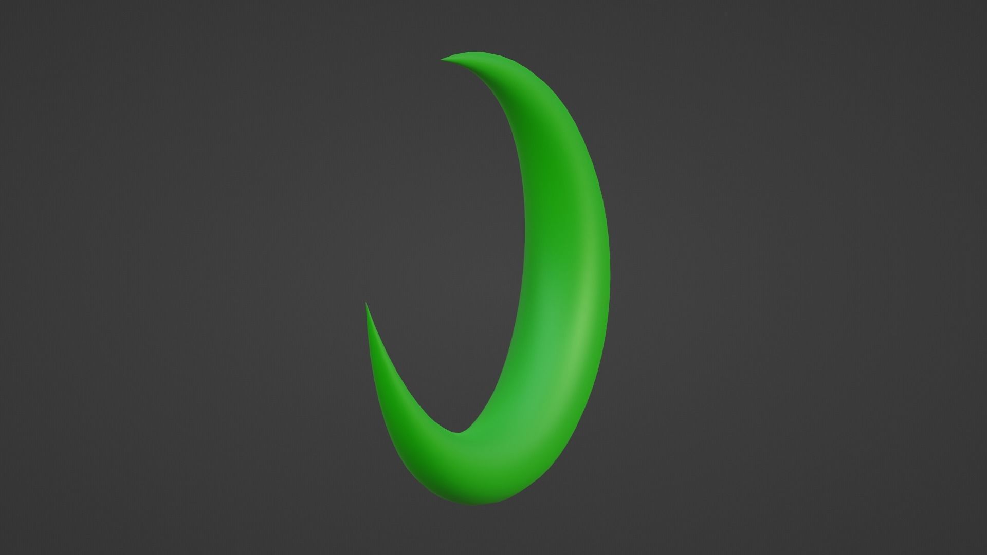 Green Crescent Moon Low-poly 3D model_8
