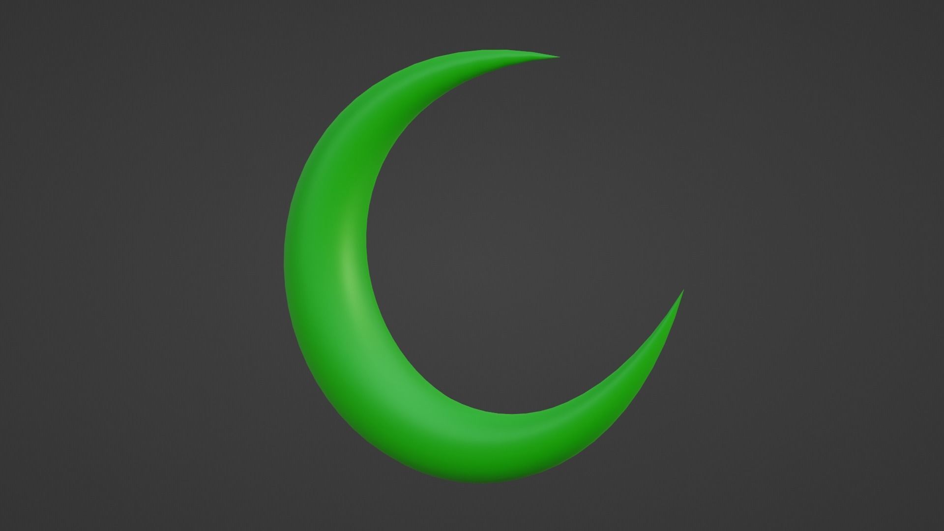 Green Crescent Moon Low-poly 3D model_11