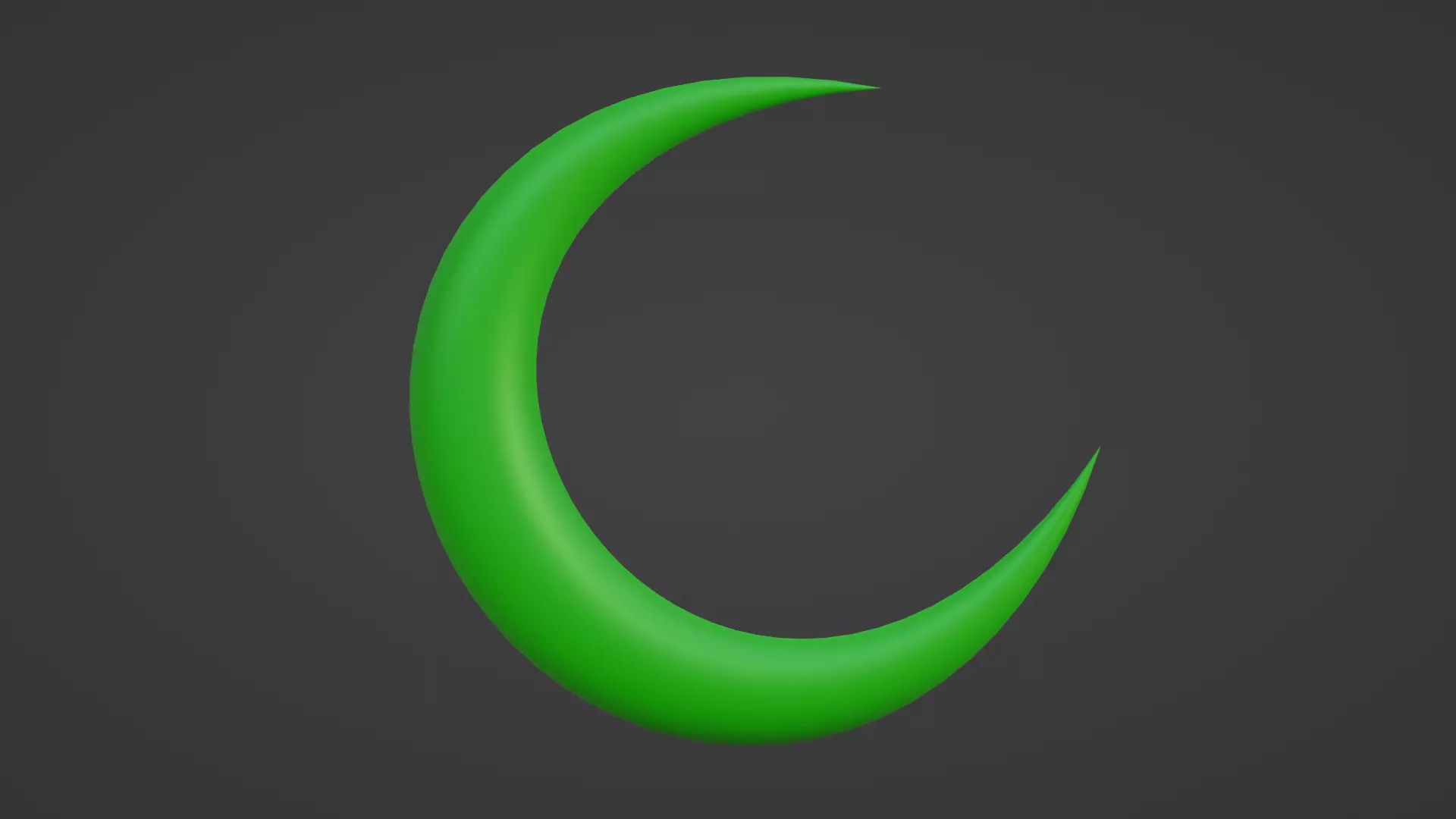 Green Crescent Moon Low-poly 3D model_0