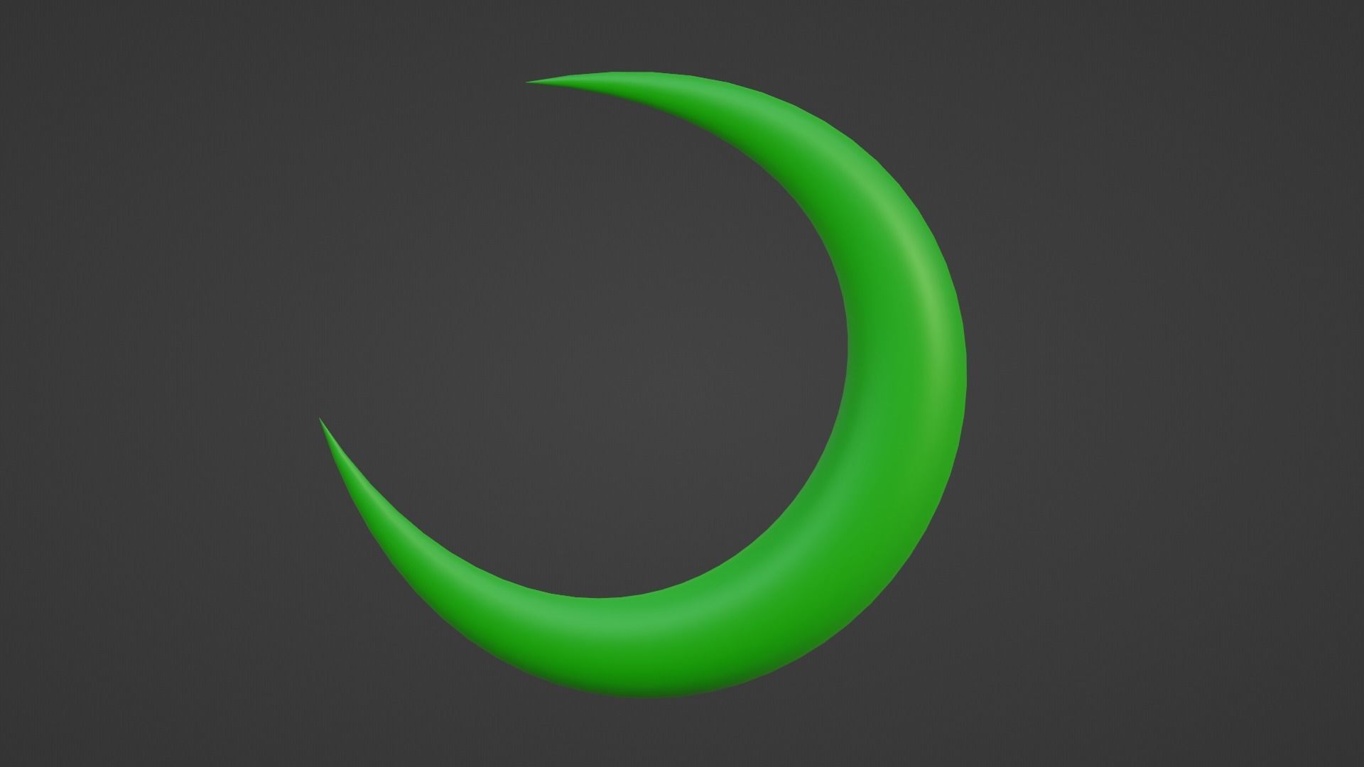 Green Crescent Moon Low-poly 3D model_6