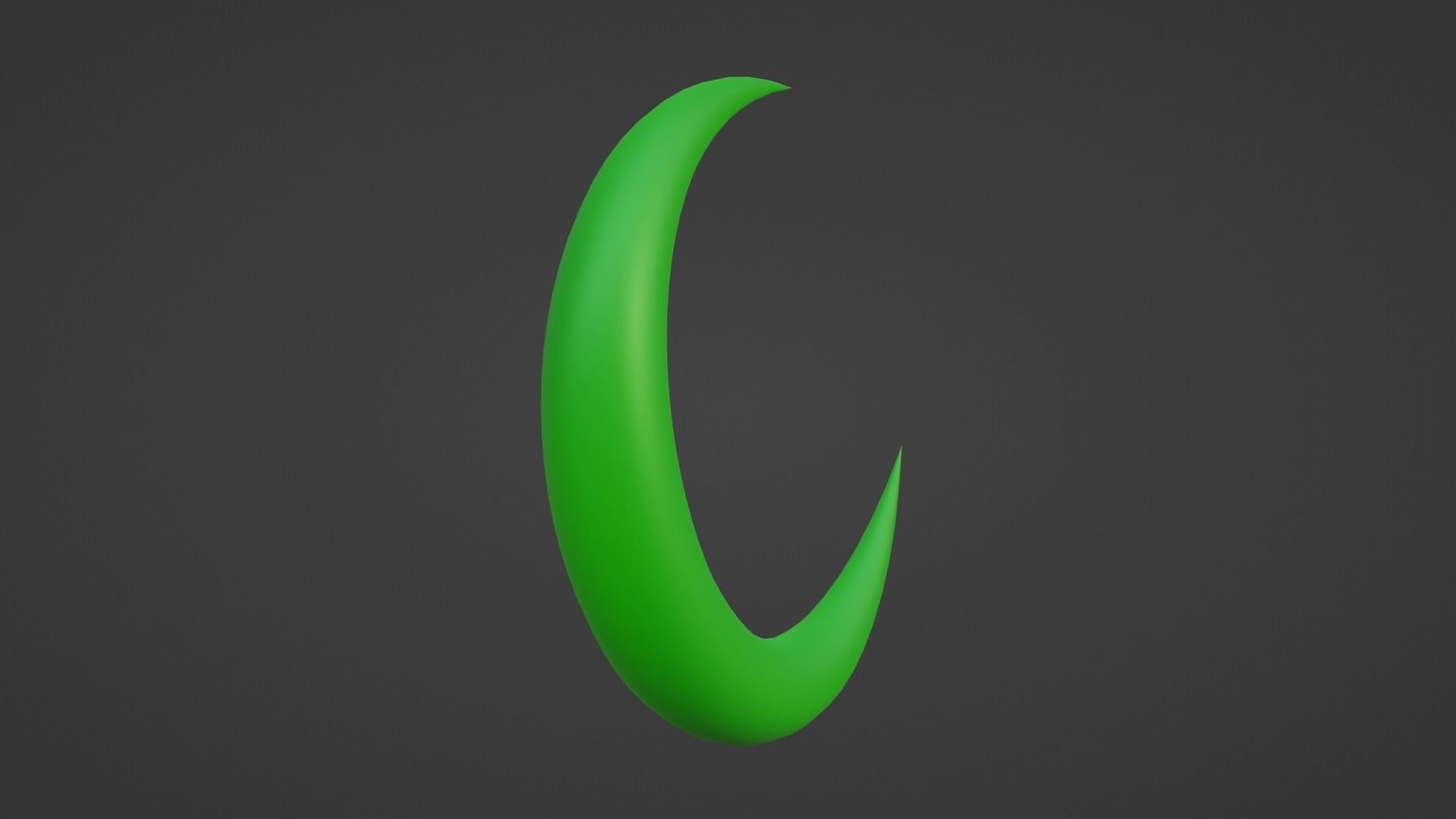Green Crescent Moon Low-poly 3D model_2