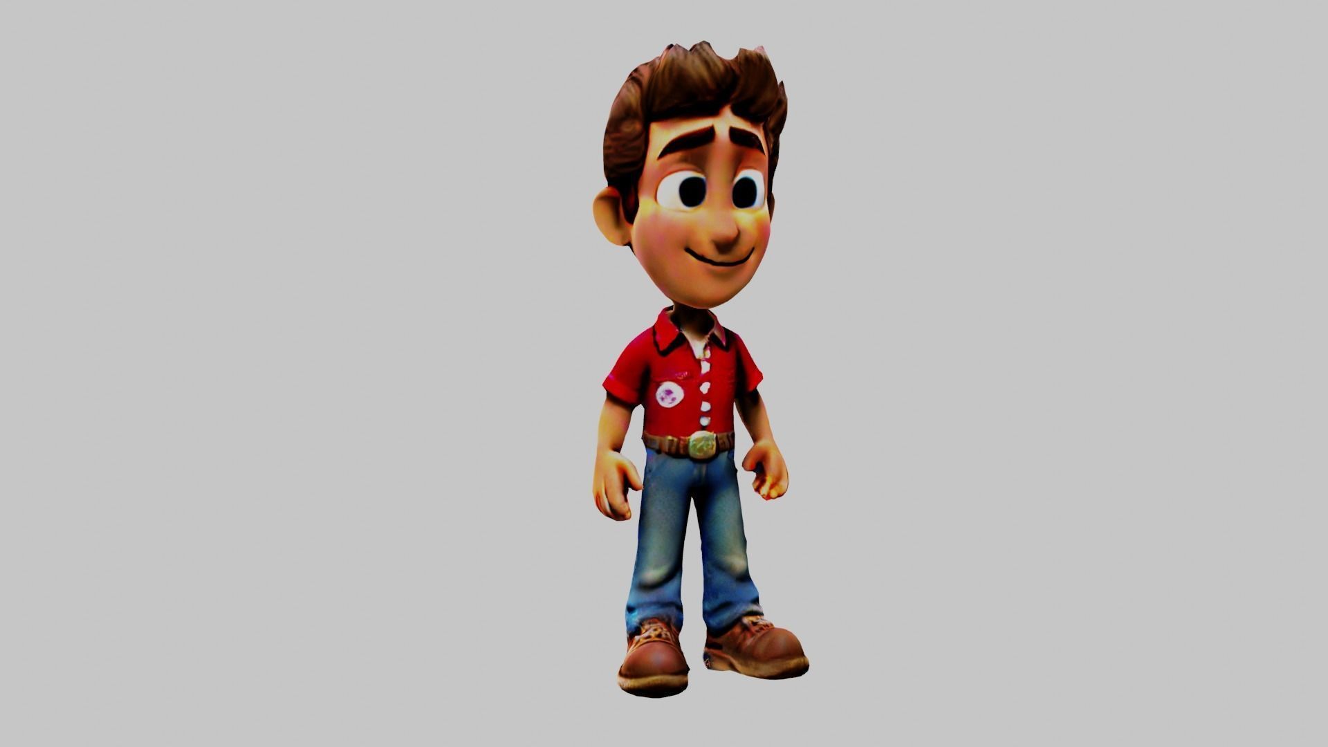 Truck Driver Low-poly 3D model_5