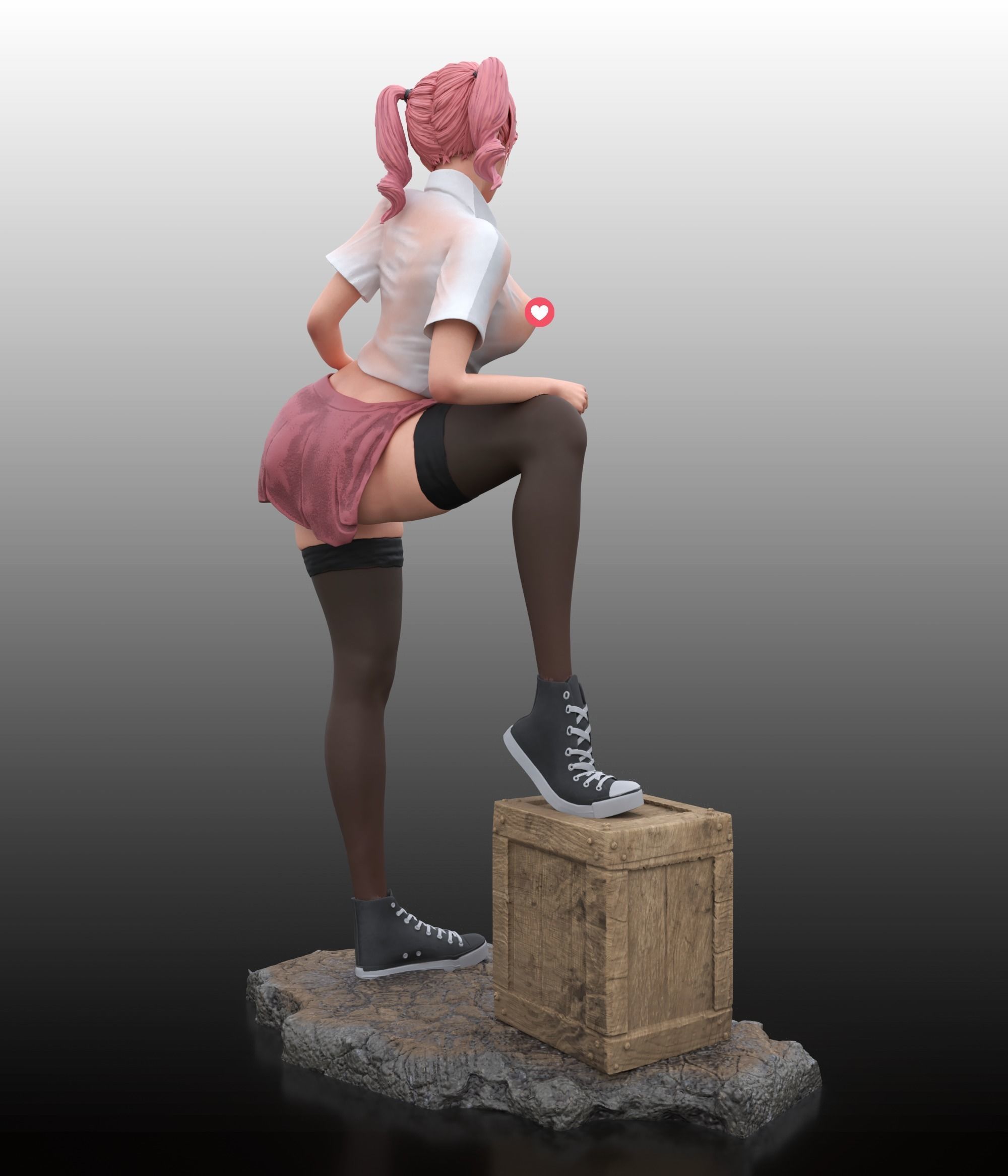 Pink Skirt 3D print model - Sweetie girl 3D print model_9