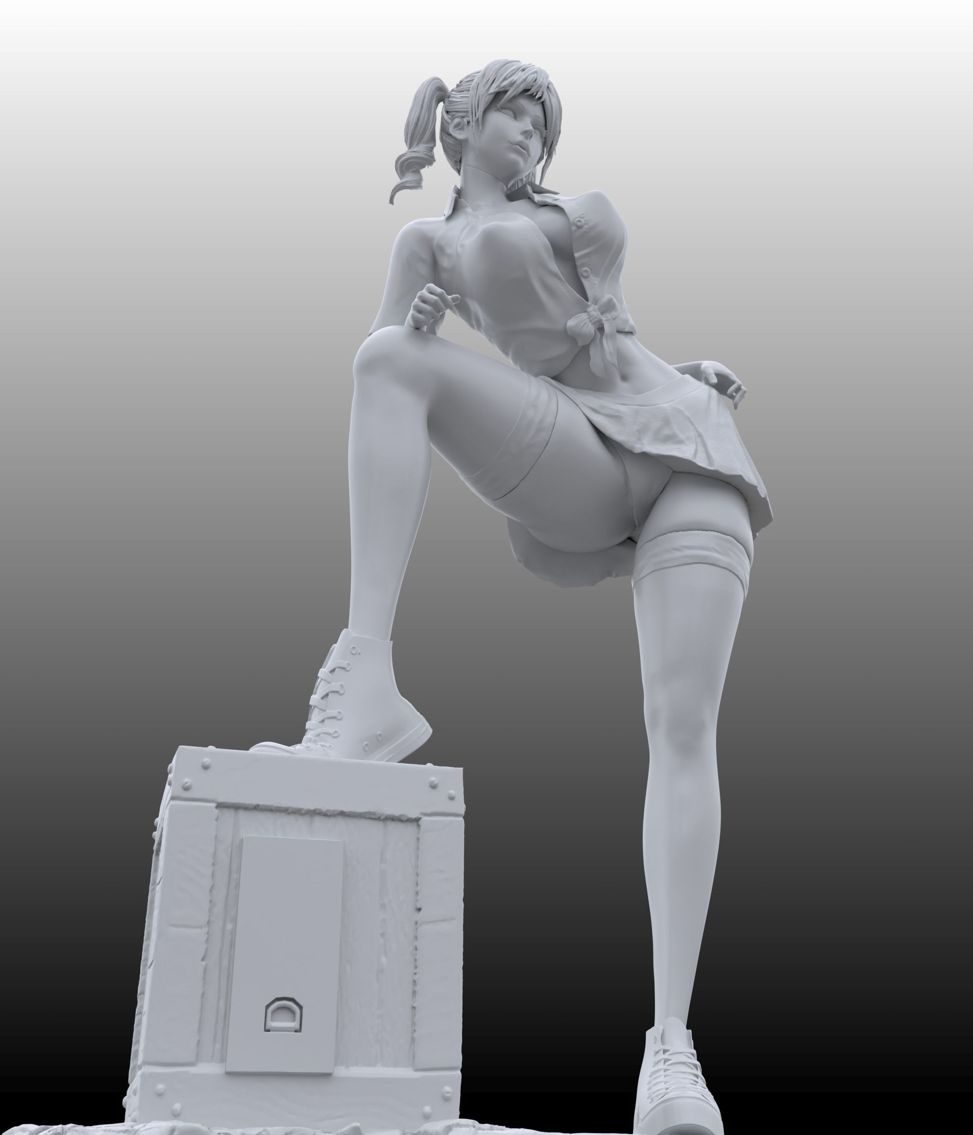 Pink Skirt 3D print model - Sweetie girl 3D print model_26