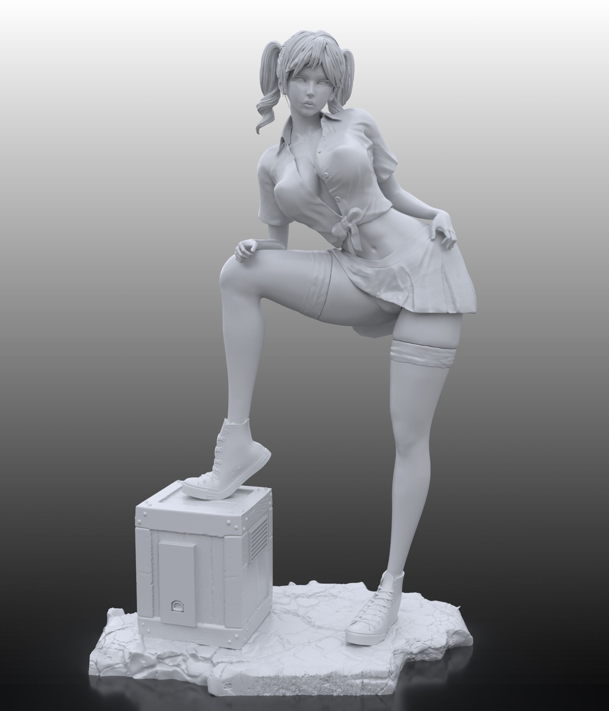 Pink Skirt 3D print model - Sweetie girl 3D print model_2