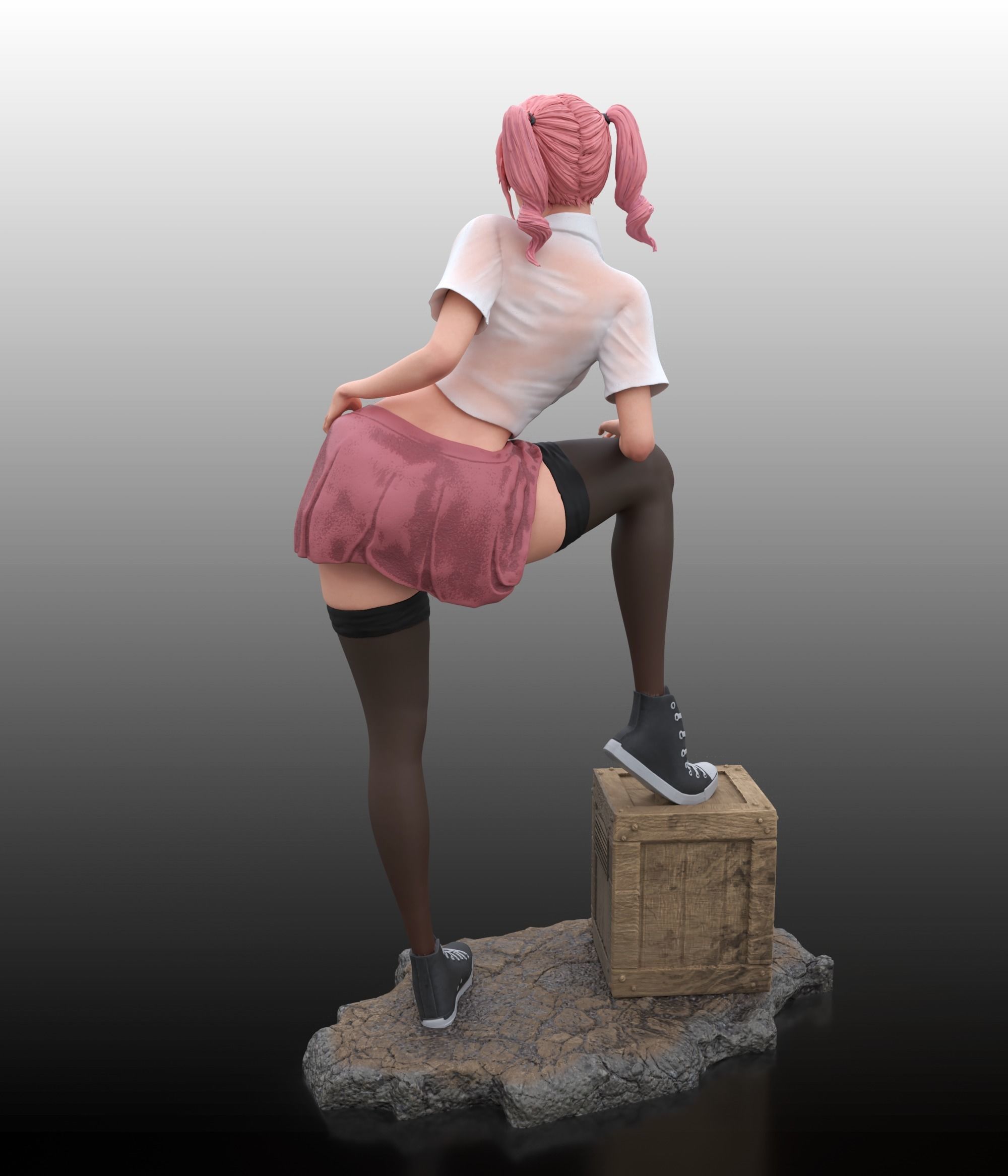 Pink Skirt 3D print model - Sweetie girl 3D print model_18