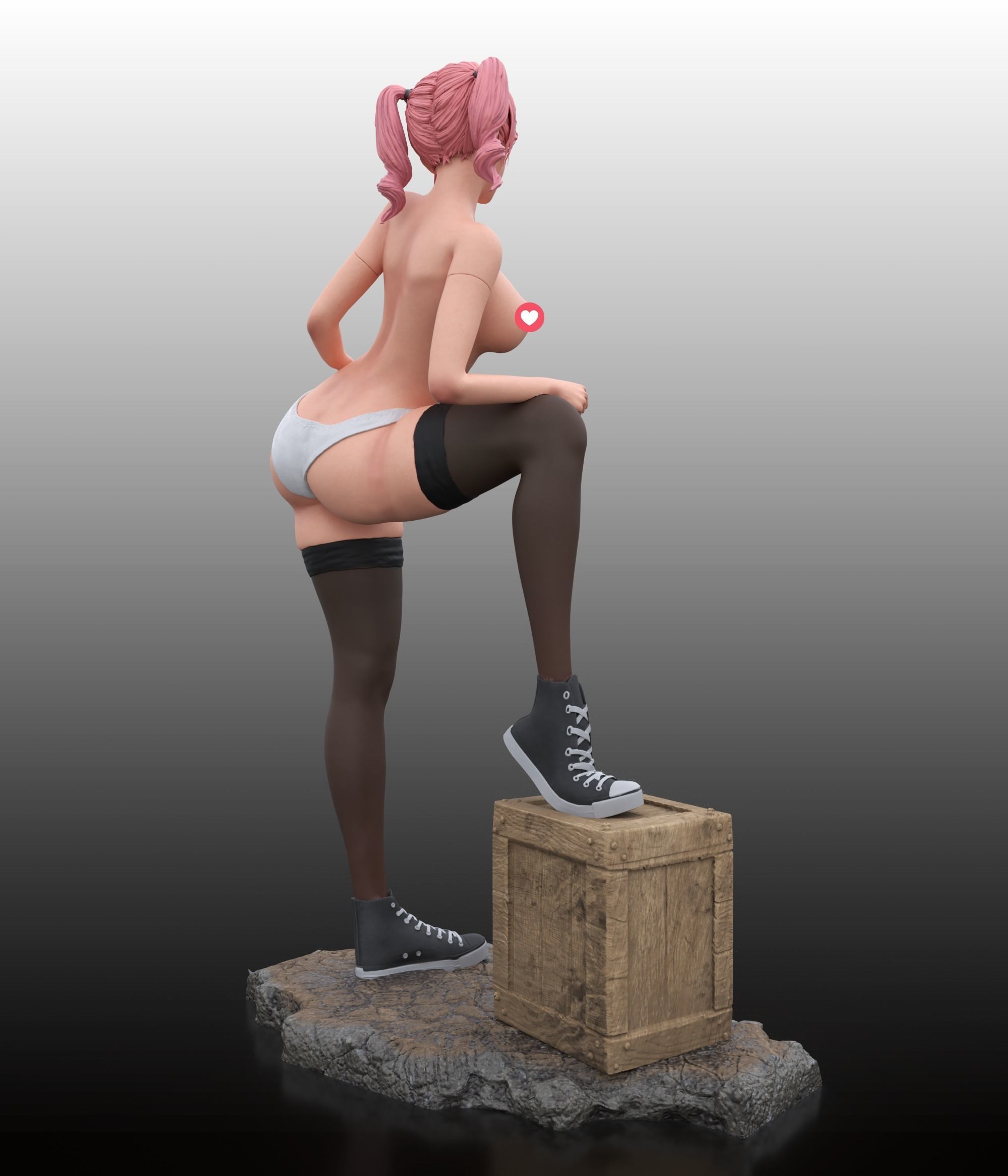 Pink Skirt 3D print model - Sweetie girl 3D print model_17
