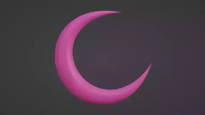 Pink Cartoon Moon