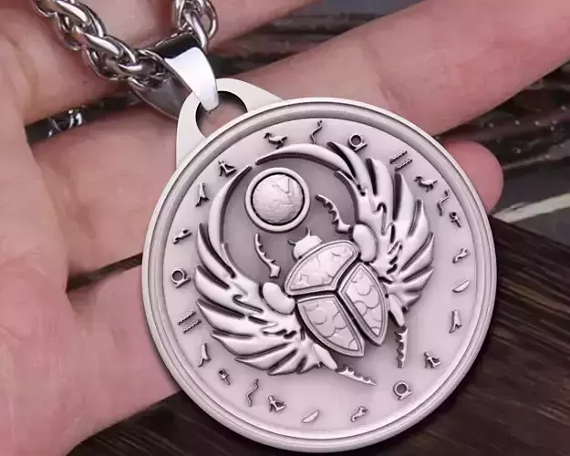 Pharaonic Scarab STL Pendant 3D print model