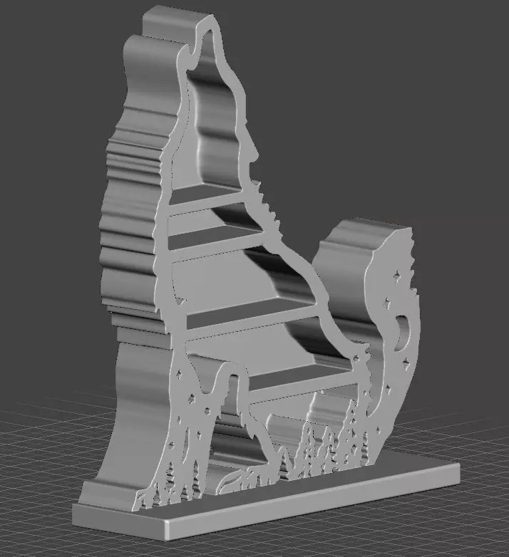 wolf crystal display 3D print model_0