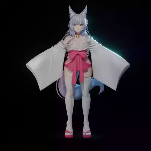 Miko WIP Tpose Blender Character 3D model
