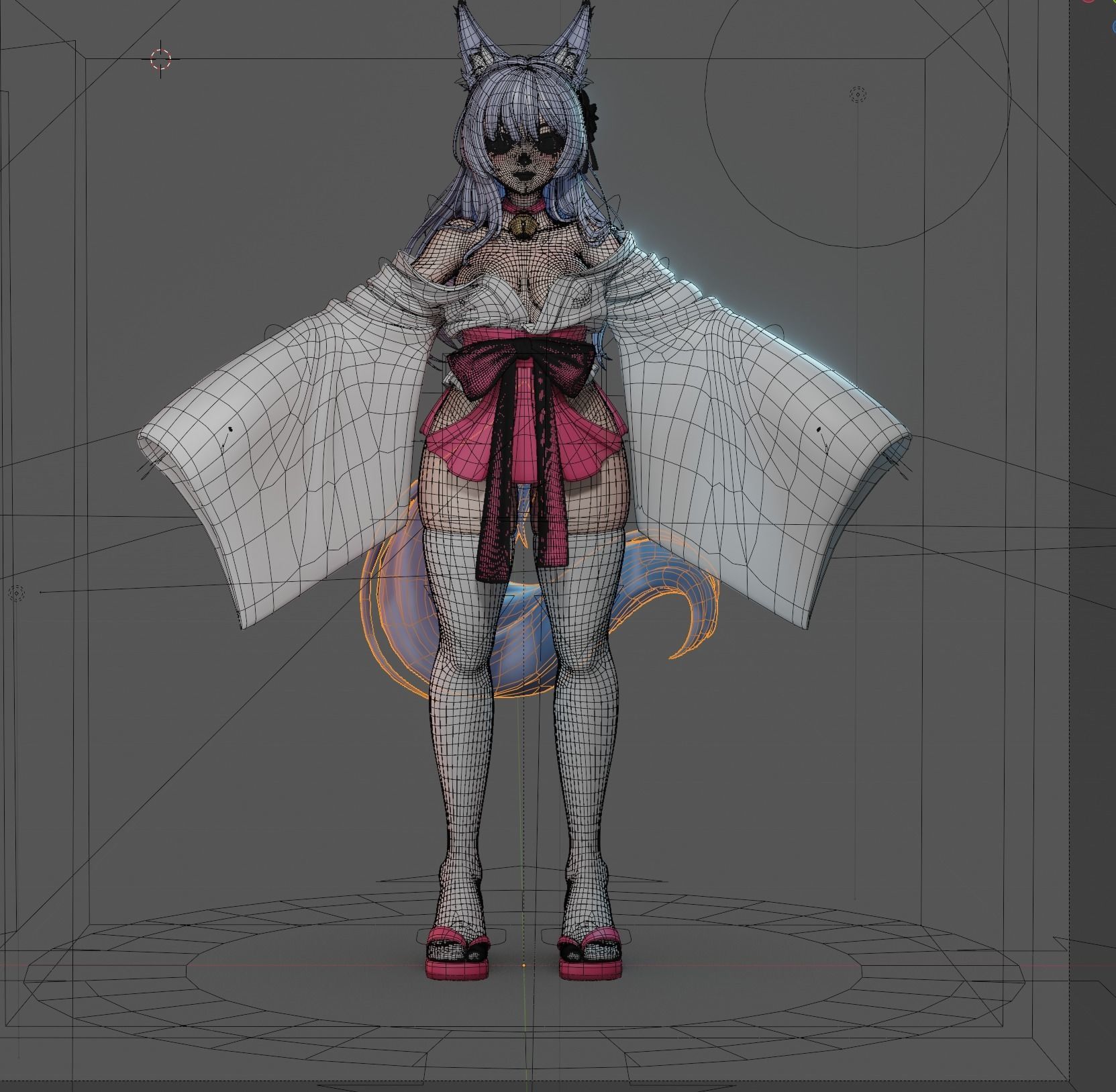 Miko WIP Tpose Blender Character 3D model_1