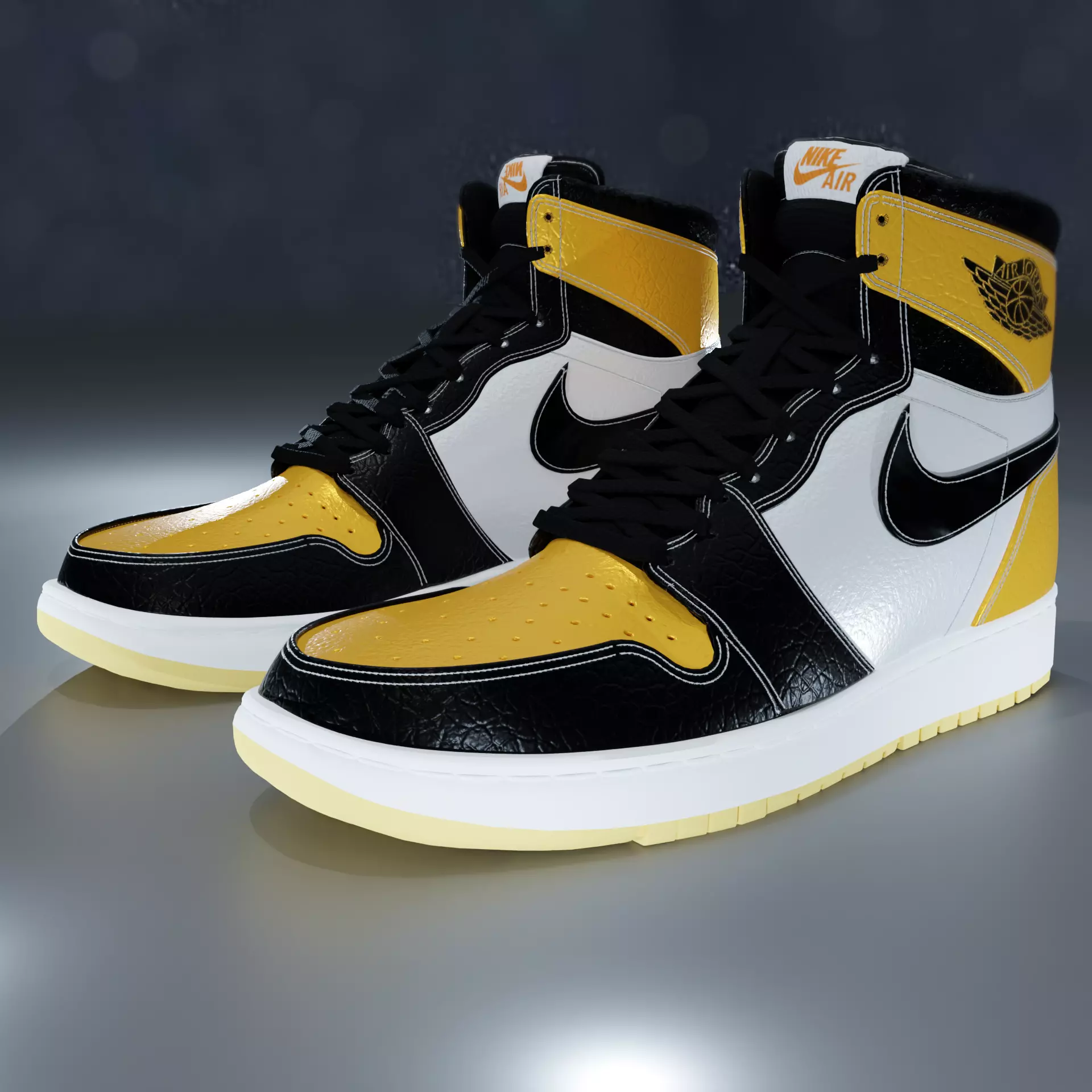 Nike Air Jordan 1 High OG Taxi 3D model_0
