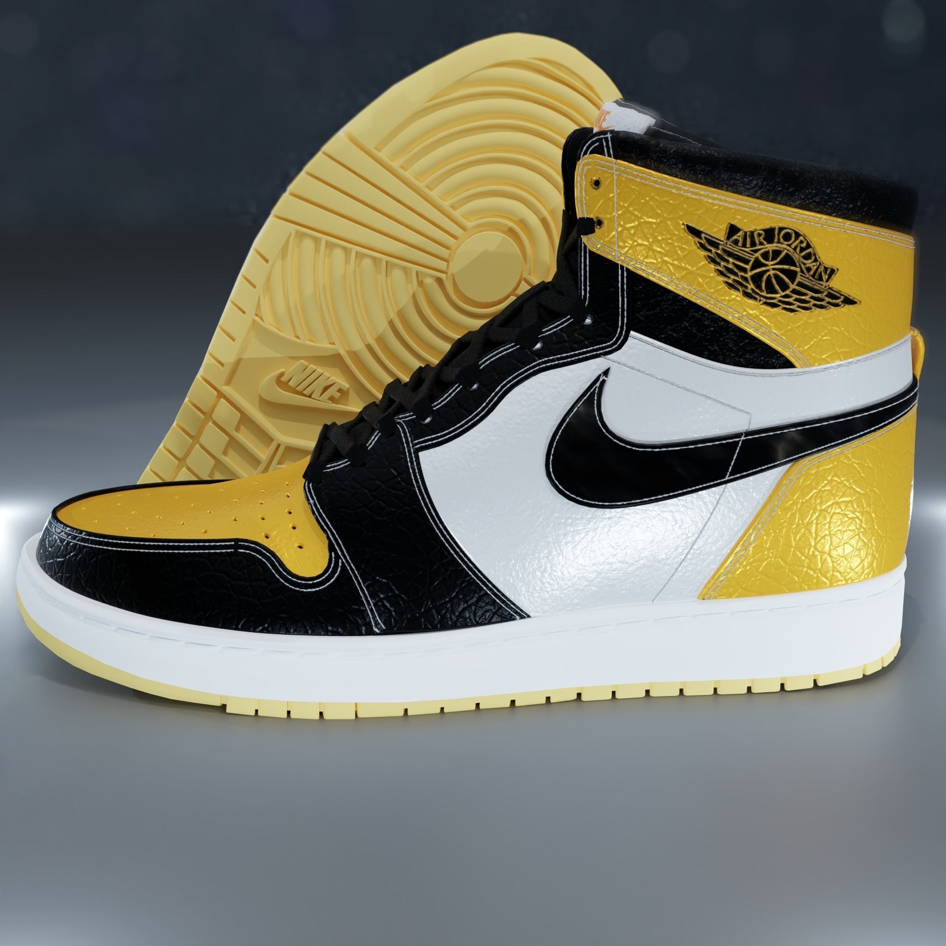 Nike Air Jordan 1 High OG Taxi 3D model_3