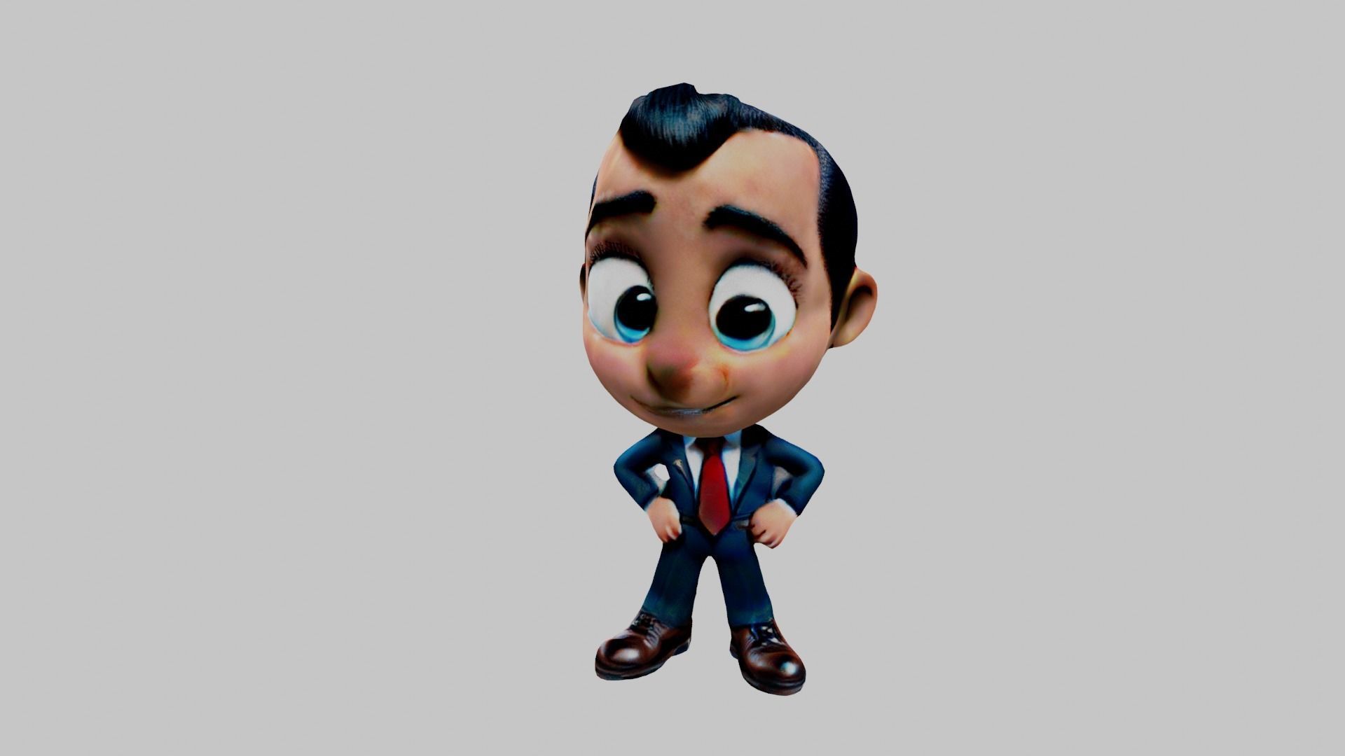 Business Man Low-poly 3D model_3