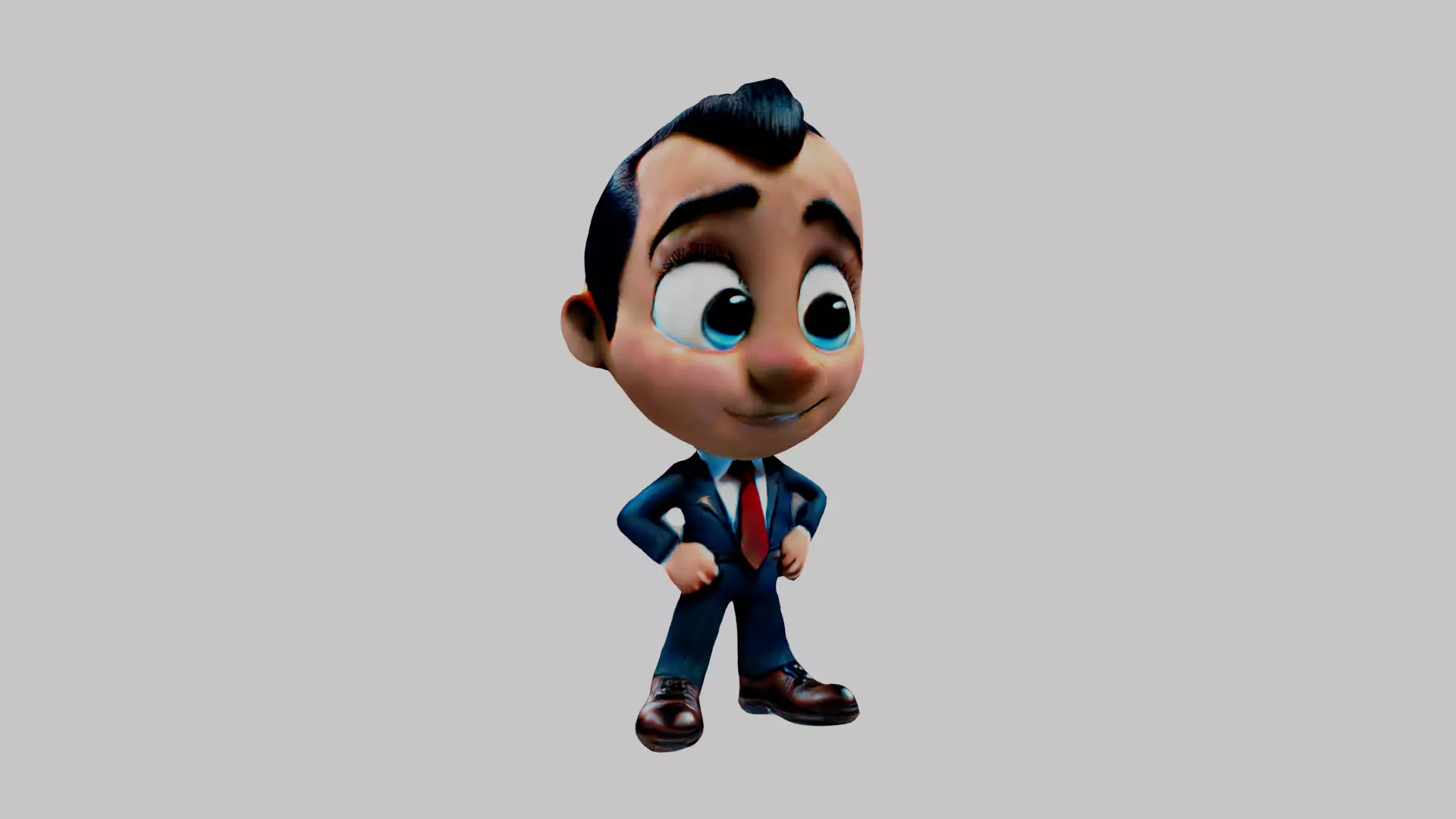 Business Man Low-poly 3D model_0