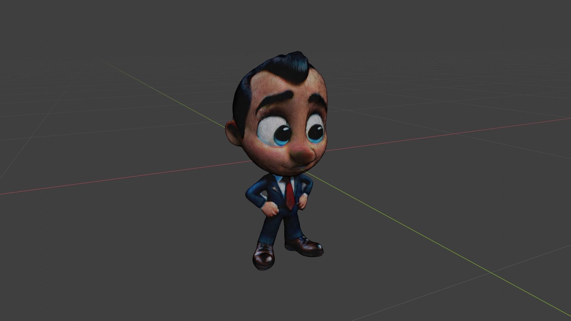 Business Man Low-poly 3D model_6