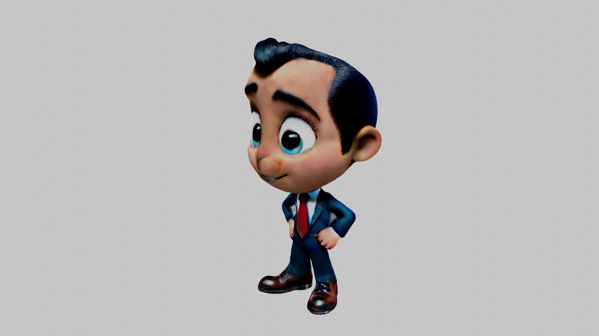 Business Man Low-poly 3D model_2
