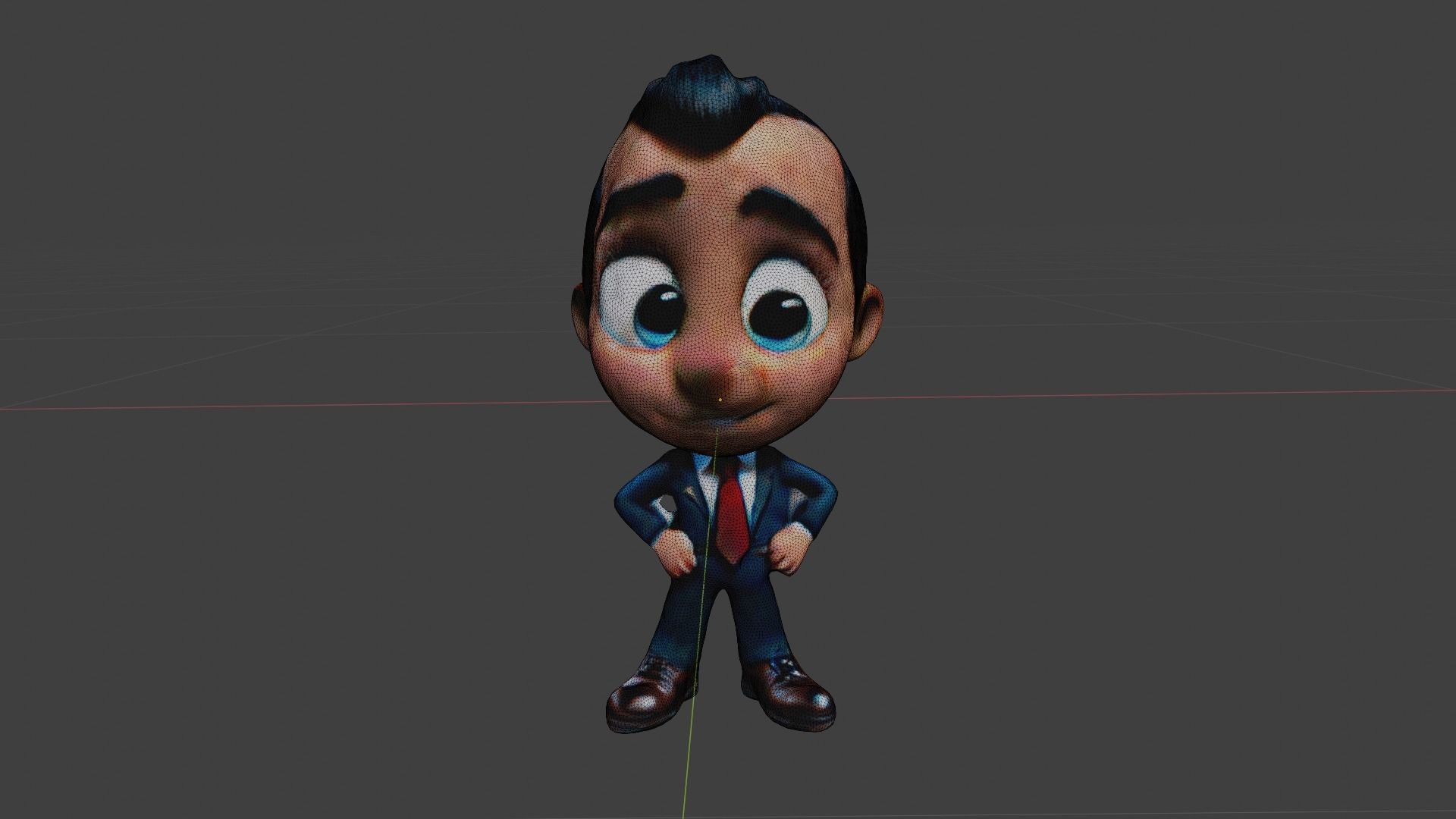 Business Man Low-poly 3D model_7
