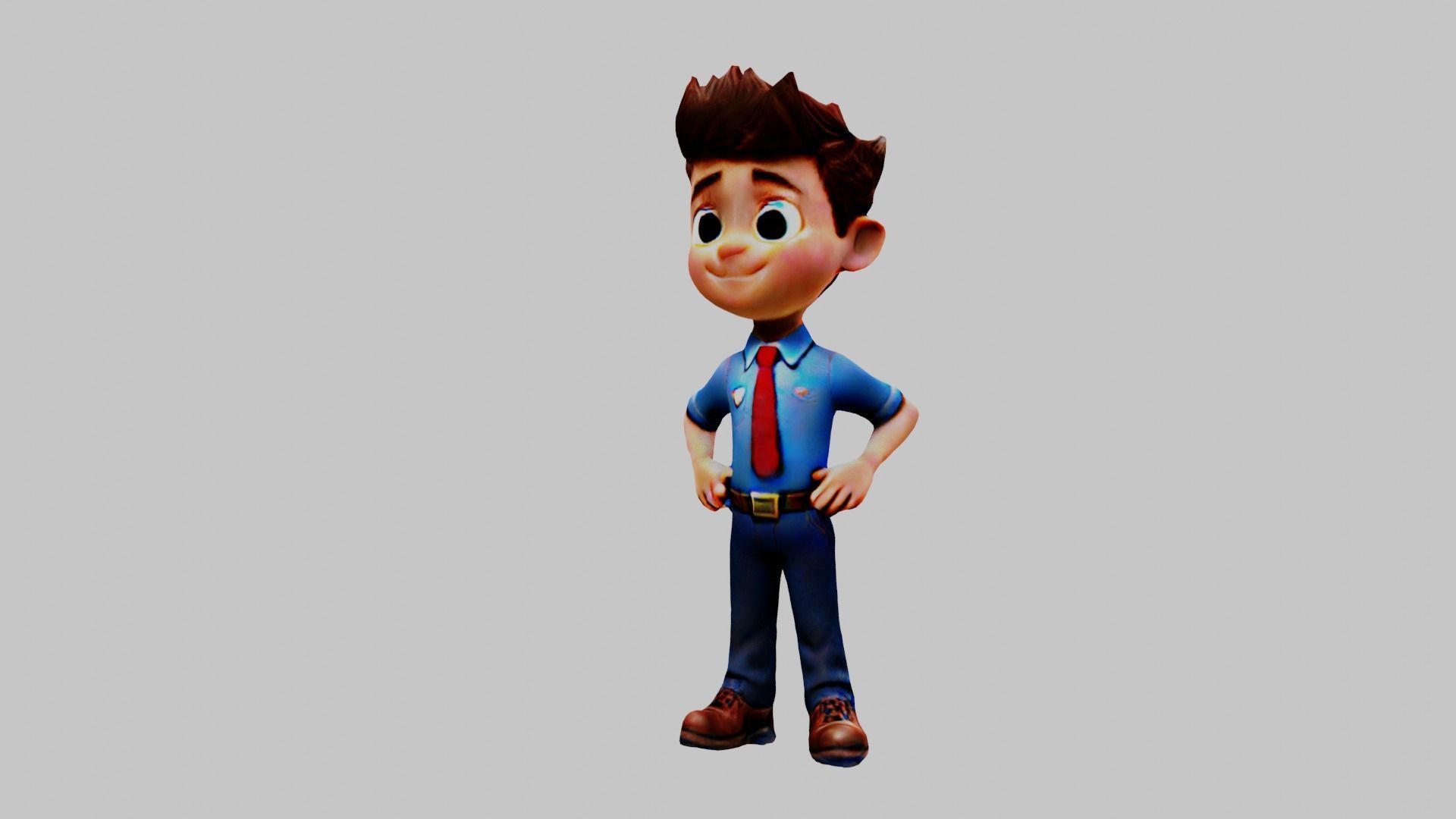 Cartoon Business Man Low-poly 3D model_4