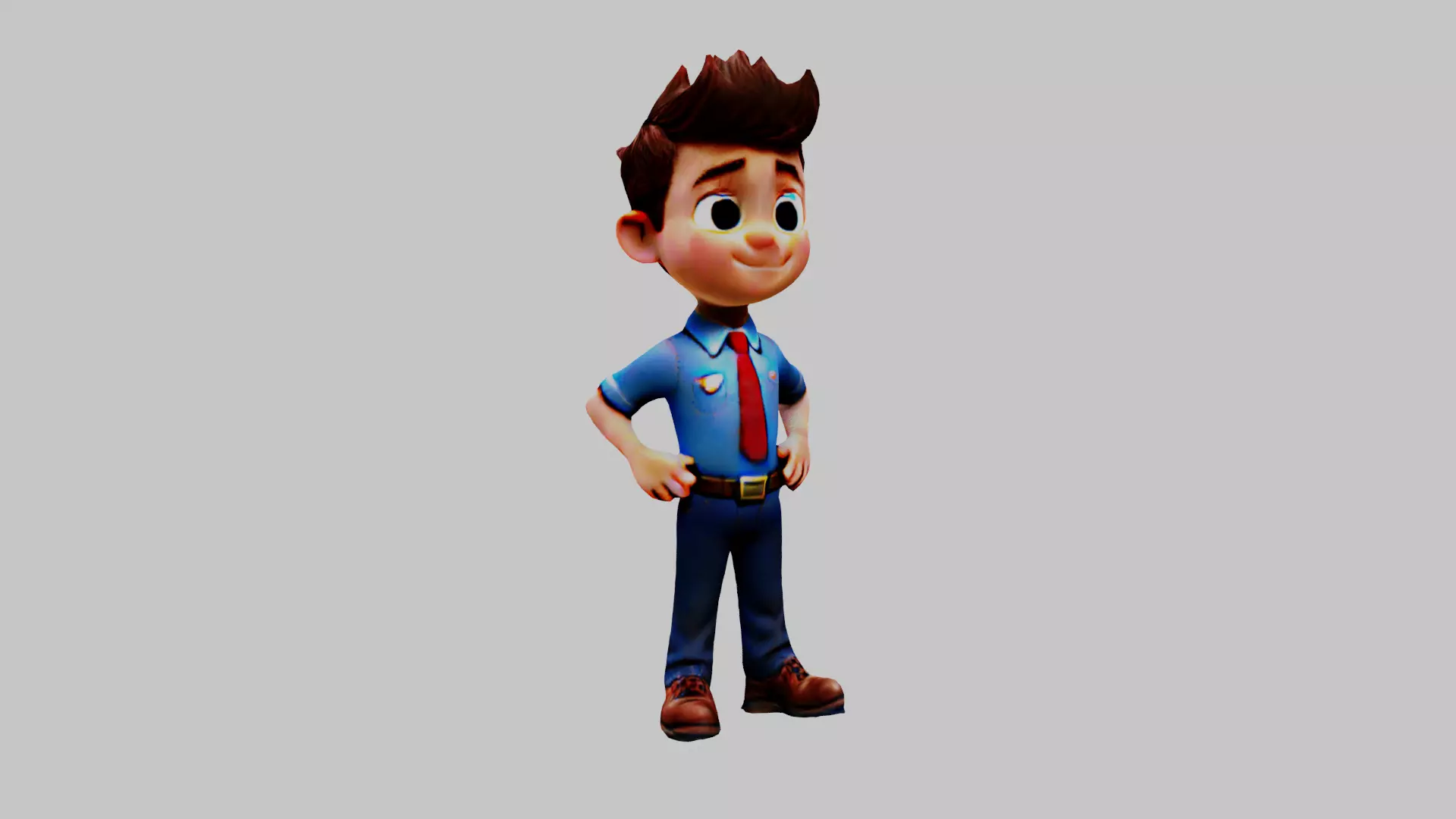Cartoon Business Man Low-poly 3D model_0