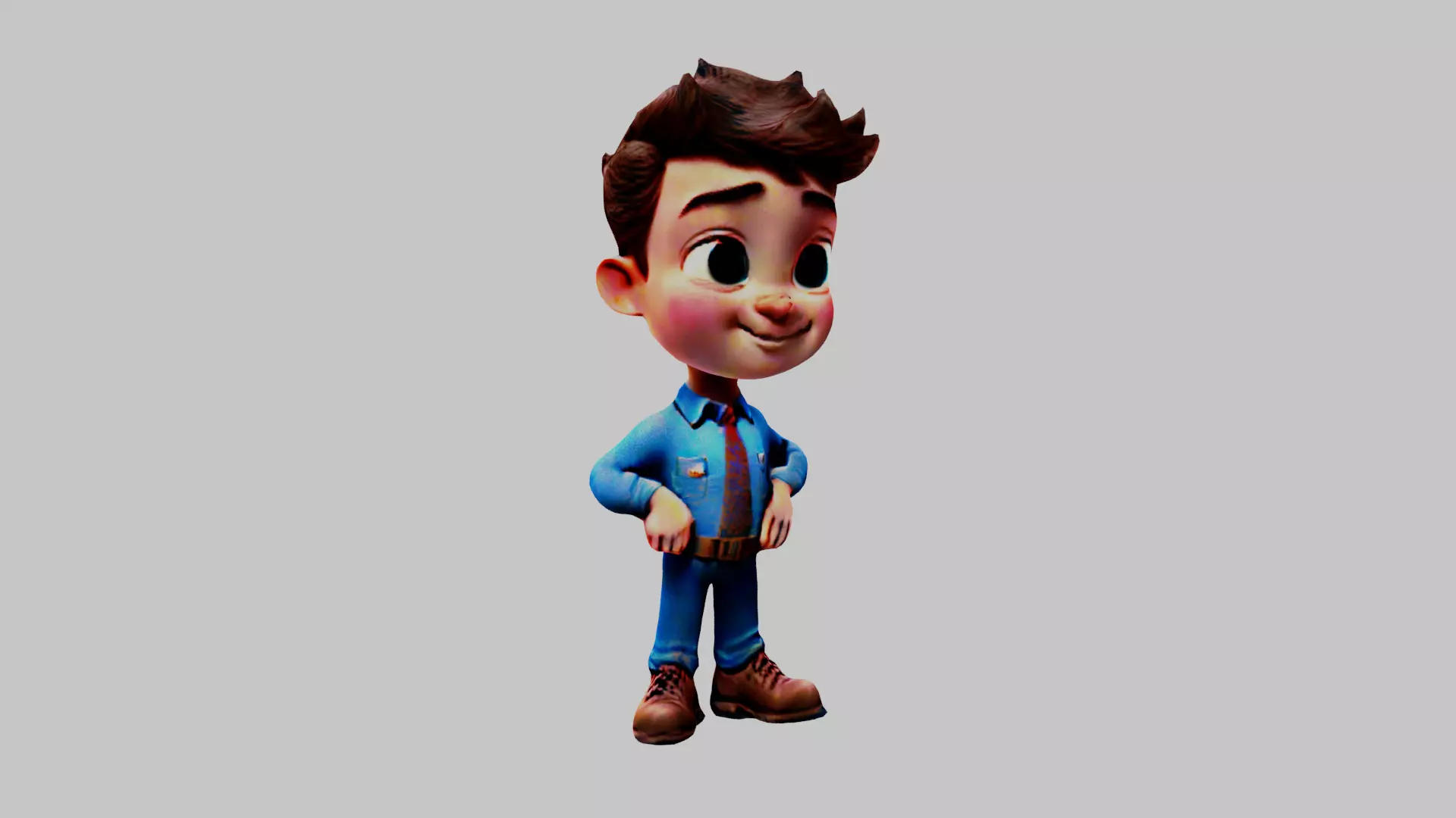 Cartoon Boy Low-poly 3D model_0