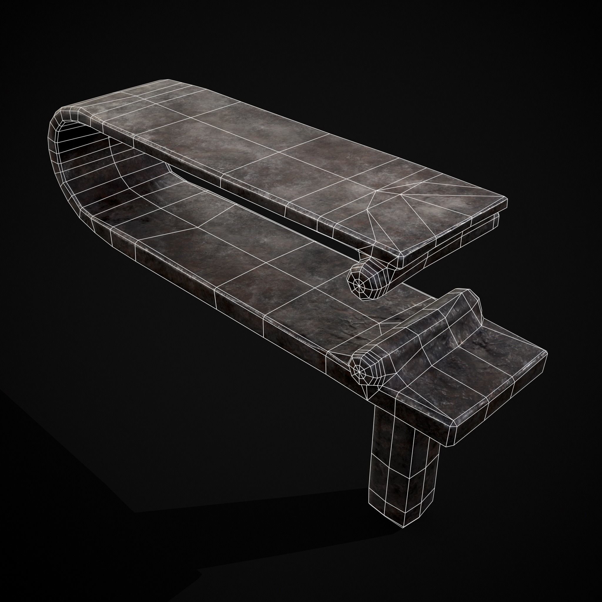 Medieval Blacksmith Fuller Low-poly 3D model_2