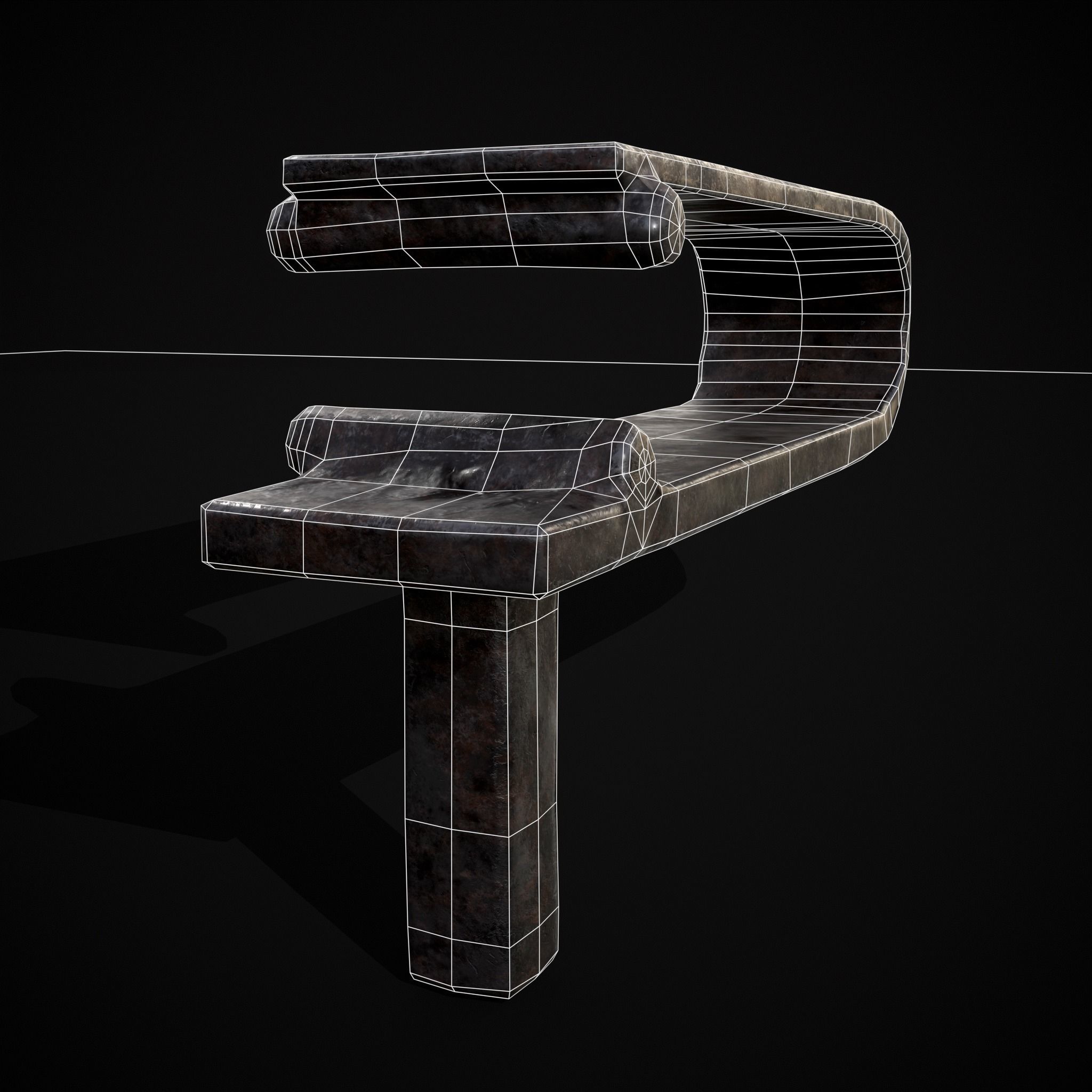 Medieval Blacksmith Fuller Low-poly 3D model_12