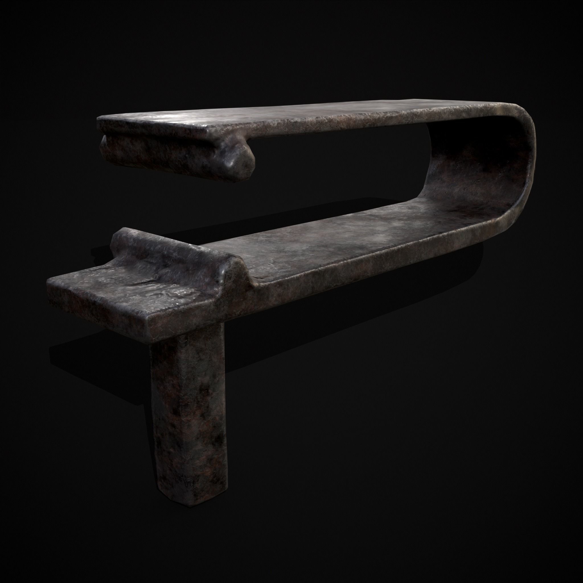 Medieval Blacksmith Fuller Low-poly 3D model_3