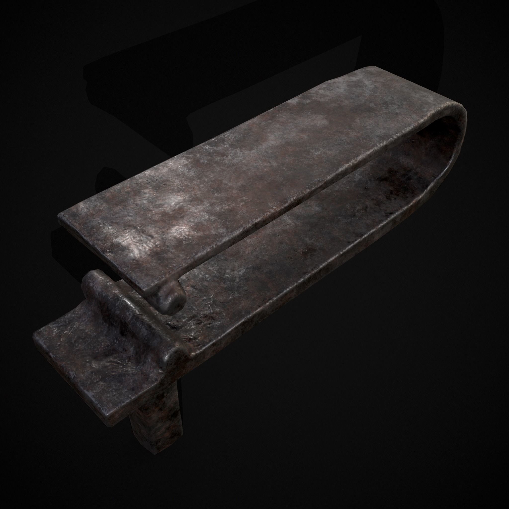 Medieval Blacksmith Fuller Low-poly 3D model_17