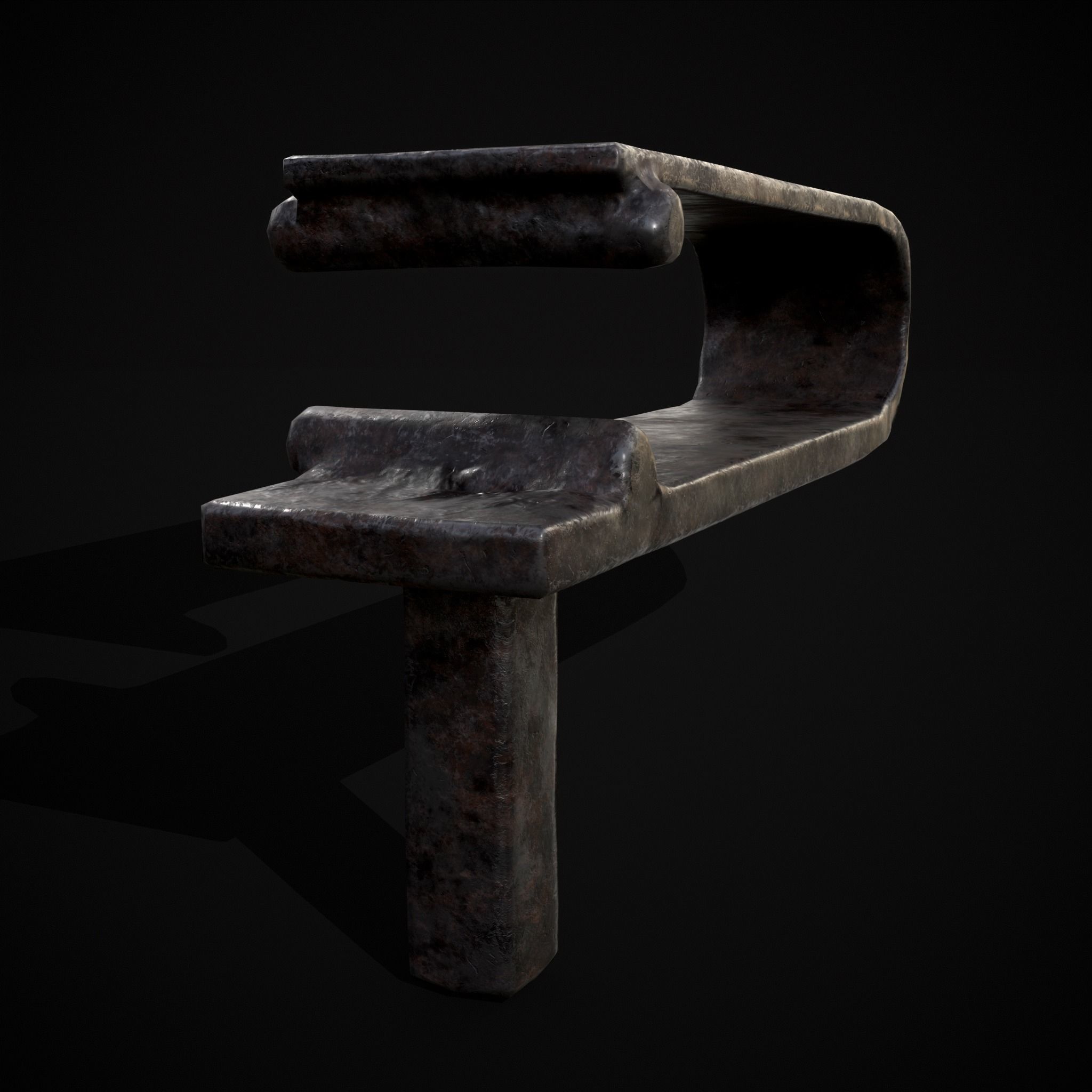 Medieval Blacksmith Fuller Low-poly 3D model_11