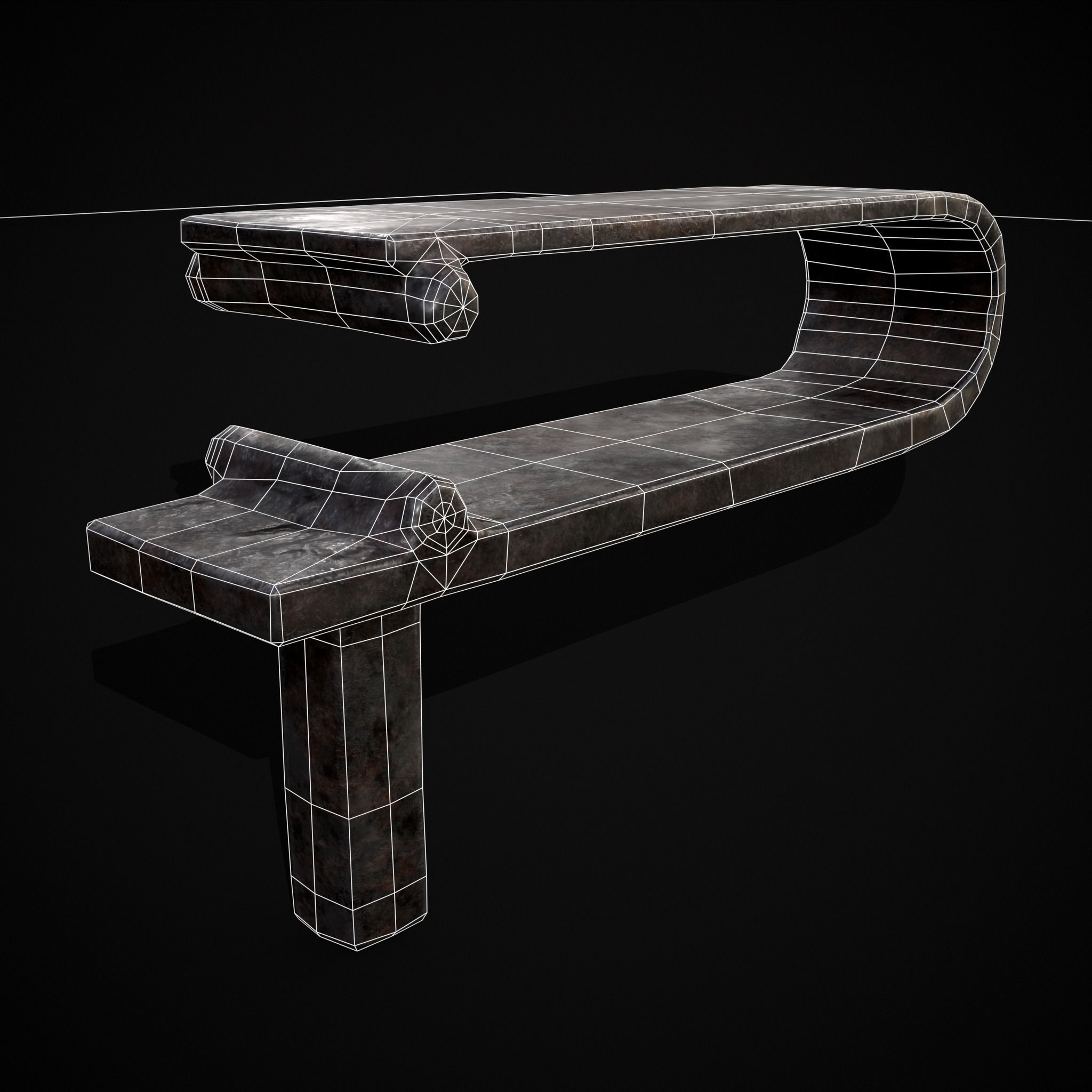 Medieval Blacksmith Fuller Low-poly 3D model_4