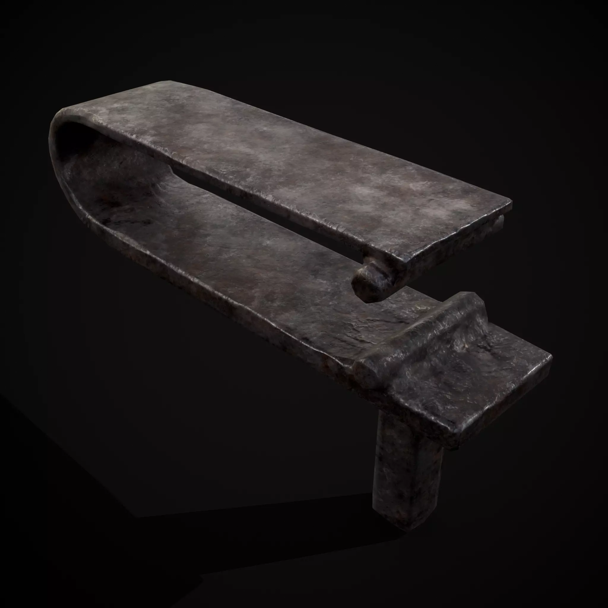 Medieval Blacksmith Fuller Low-poly 3D model_0